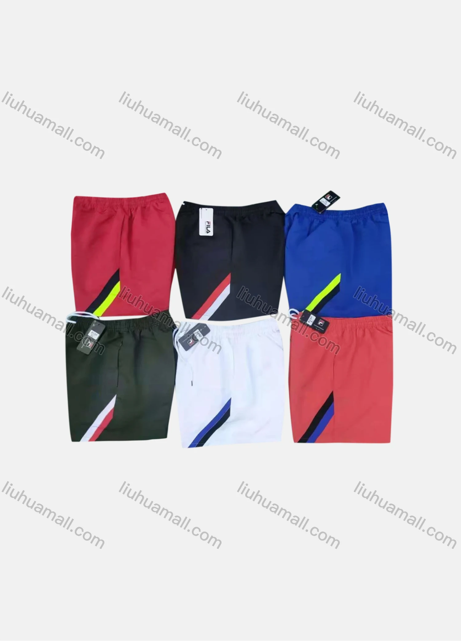Wholesale Men's Swim Trunks Quick Dry Striped Drawstring Beach Shorts - Liuhuamall