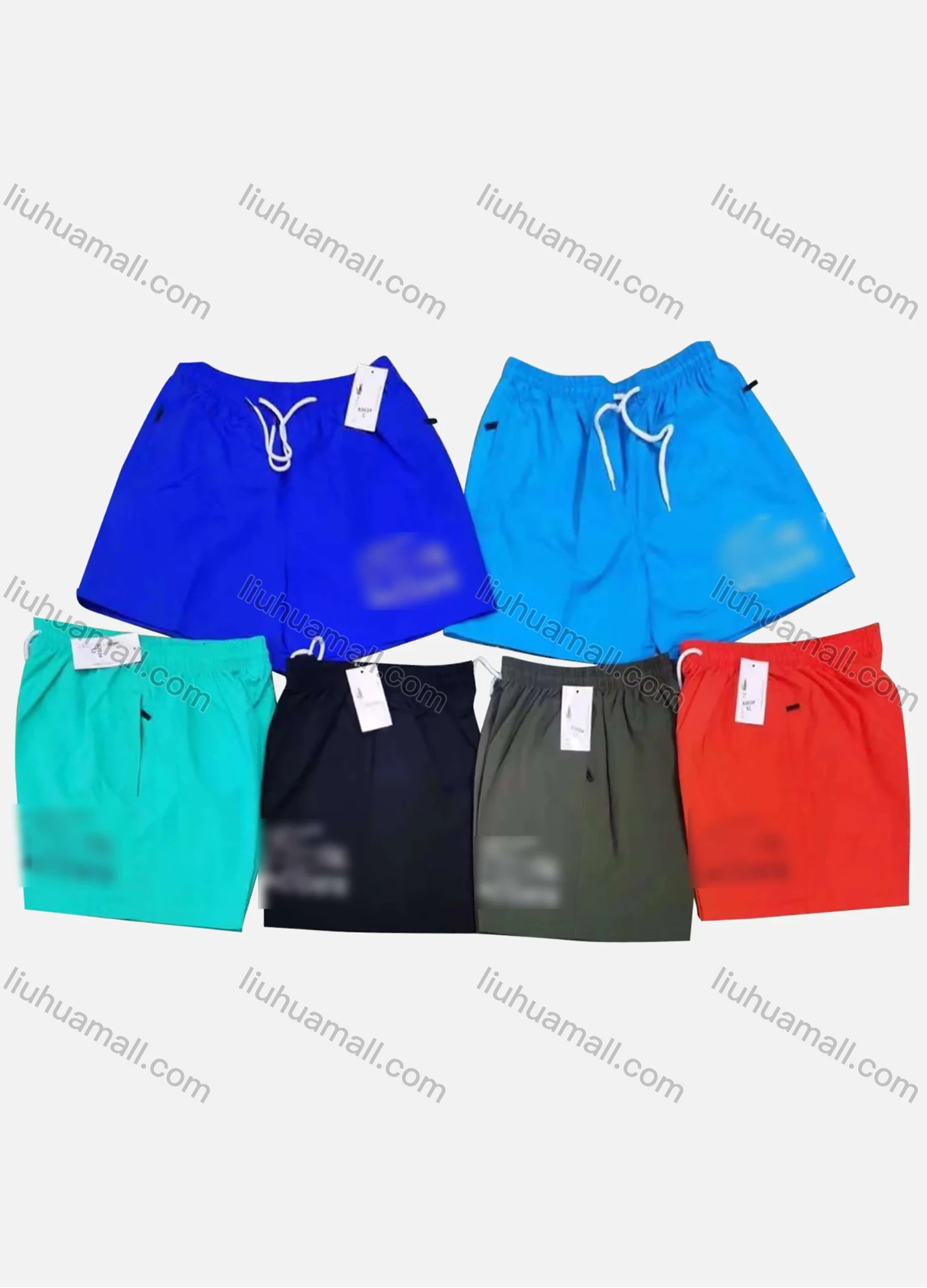 Wholesale Men's Swim Trunks Quick Dry Plain Drawstring Beach Shorts - Liuhuamall