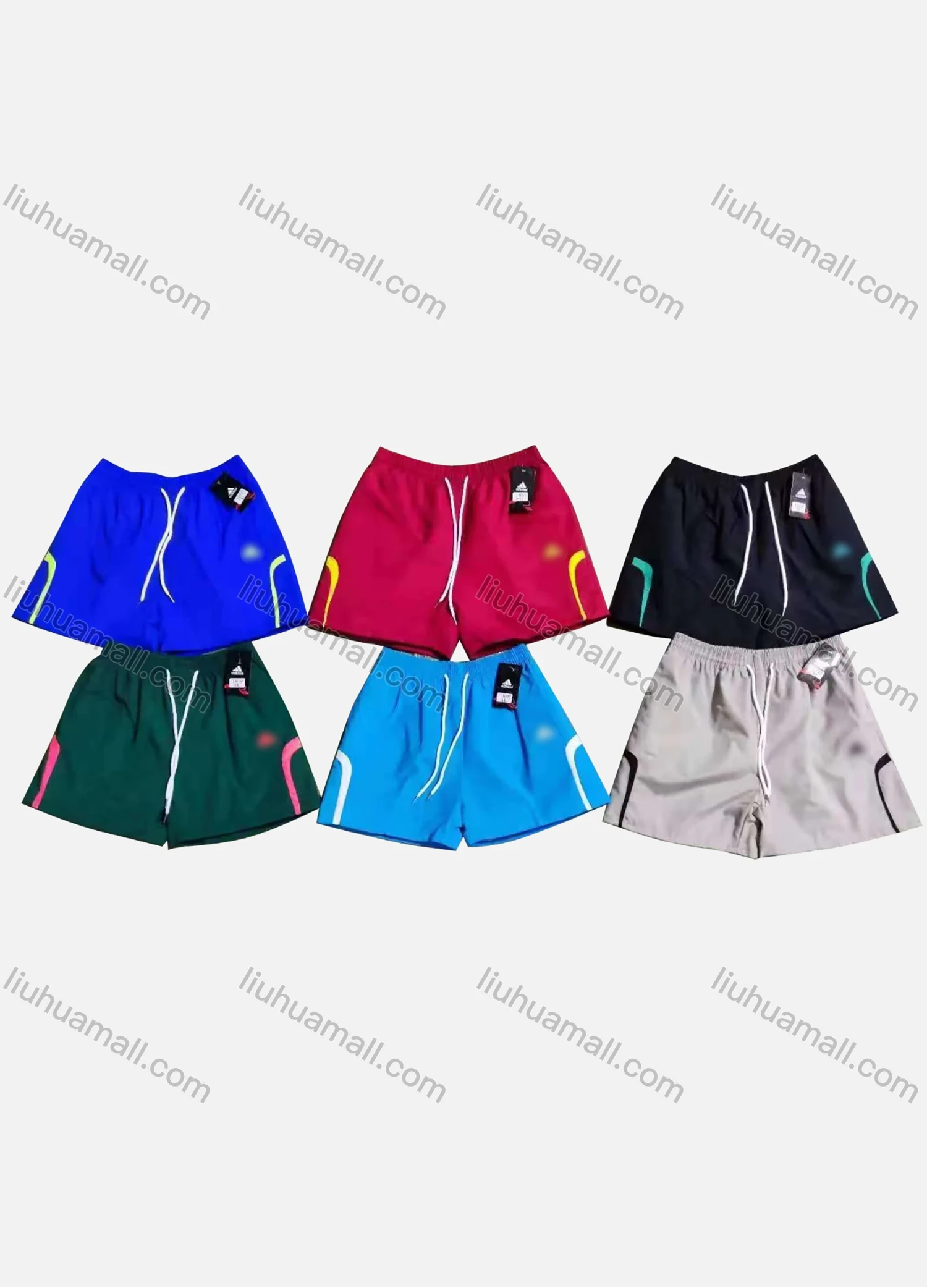 Wholesale Men's Swim Trunks Quick Dry Striped Drawstring Beach Shorts - Liuhuamall