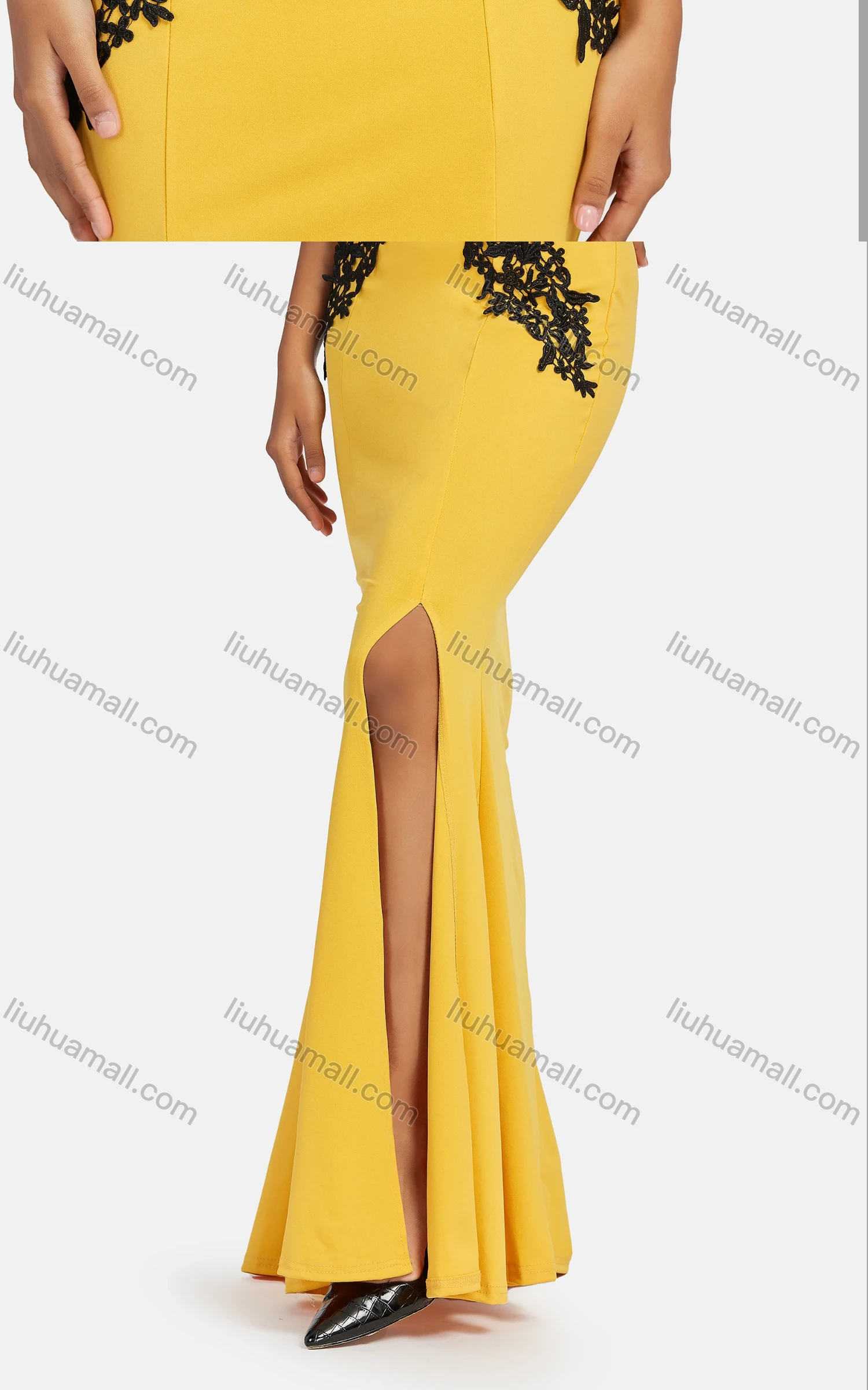 Wholesale Women's Elegant Off Shoudler Appliques Mermaid Evening Dress - Liuhuamall
