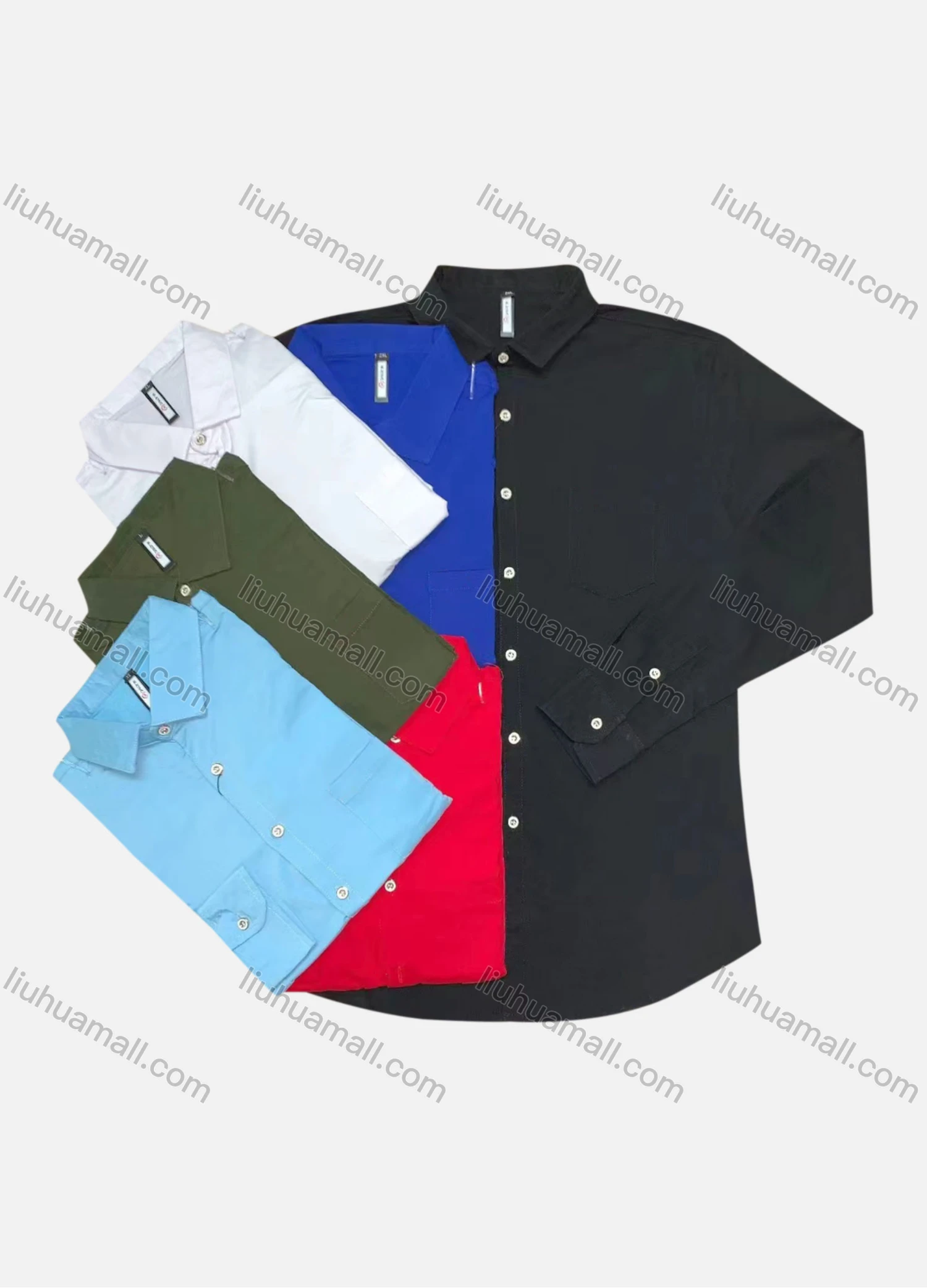 Wholesale Men's Casual Slim Fit Long Sleeve Button Down Plain Shirts - Liuhuamall