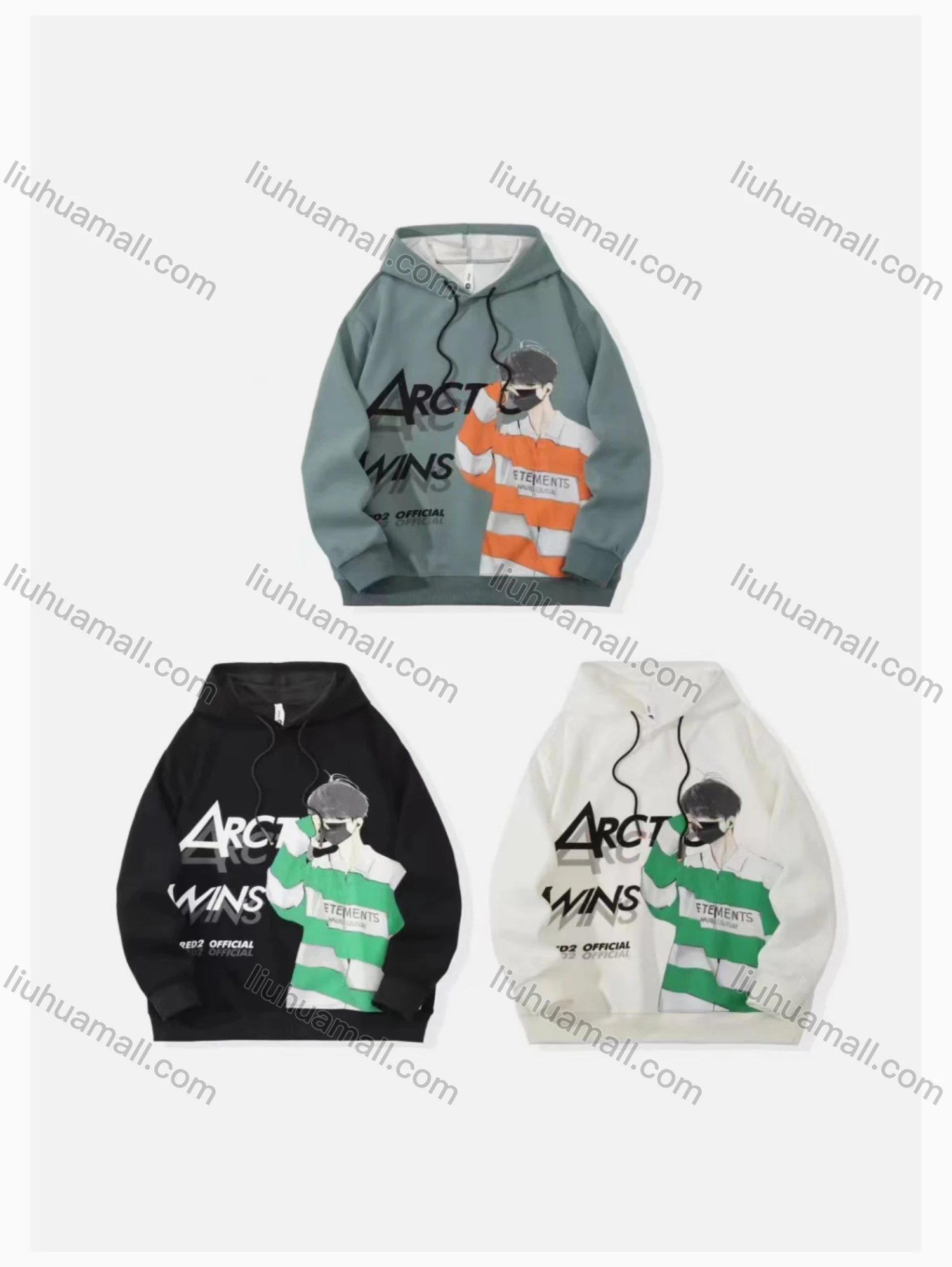 Wholesale Men's Casual Letter Print Drawstring Long Sleeve Hoodie - Liuhuamall