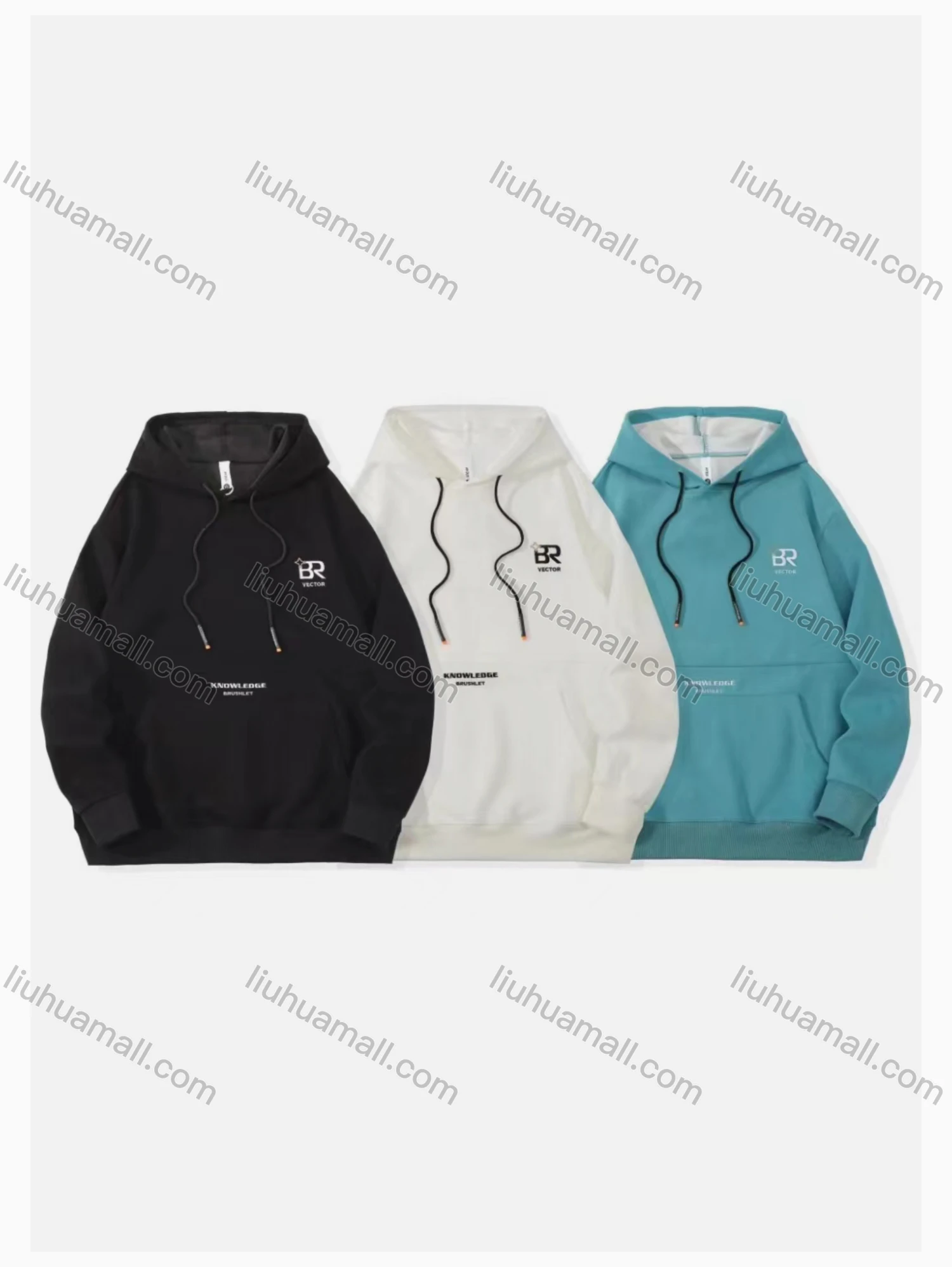 Wholesale Men's Casual Letter Print Drawstring Long Sleeve Kangaroo Pocket Hoodie - Liuhuamall
