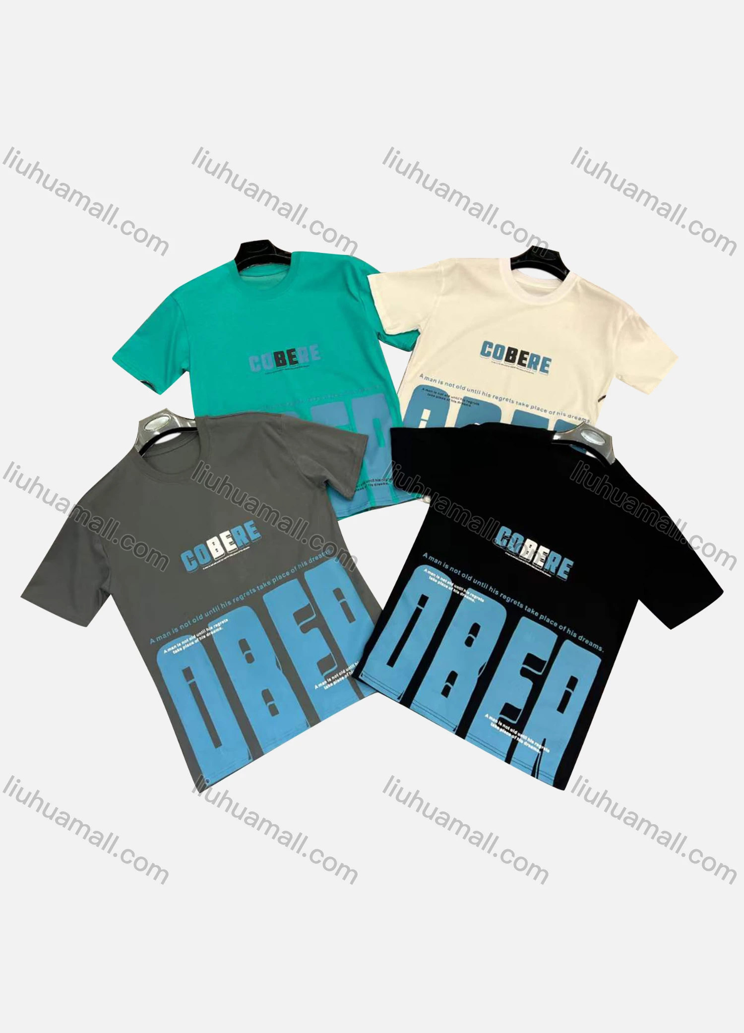Wholesale Men's Casual Crew Neck Short Sleeve Letter 100%Cotton T-shirt - Liuhuamall