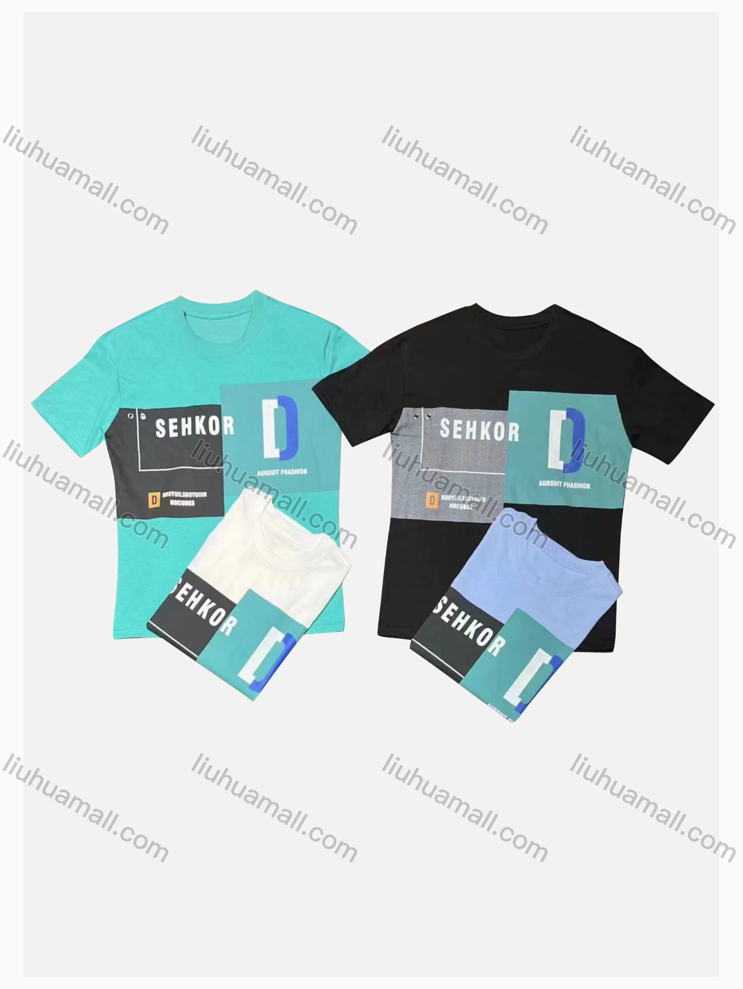 Wholesale Men's Casual Letter Print Short Sleeve T-Shirt - Liuhuamall