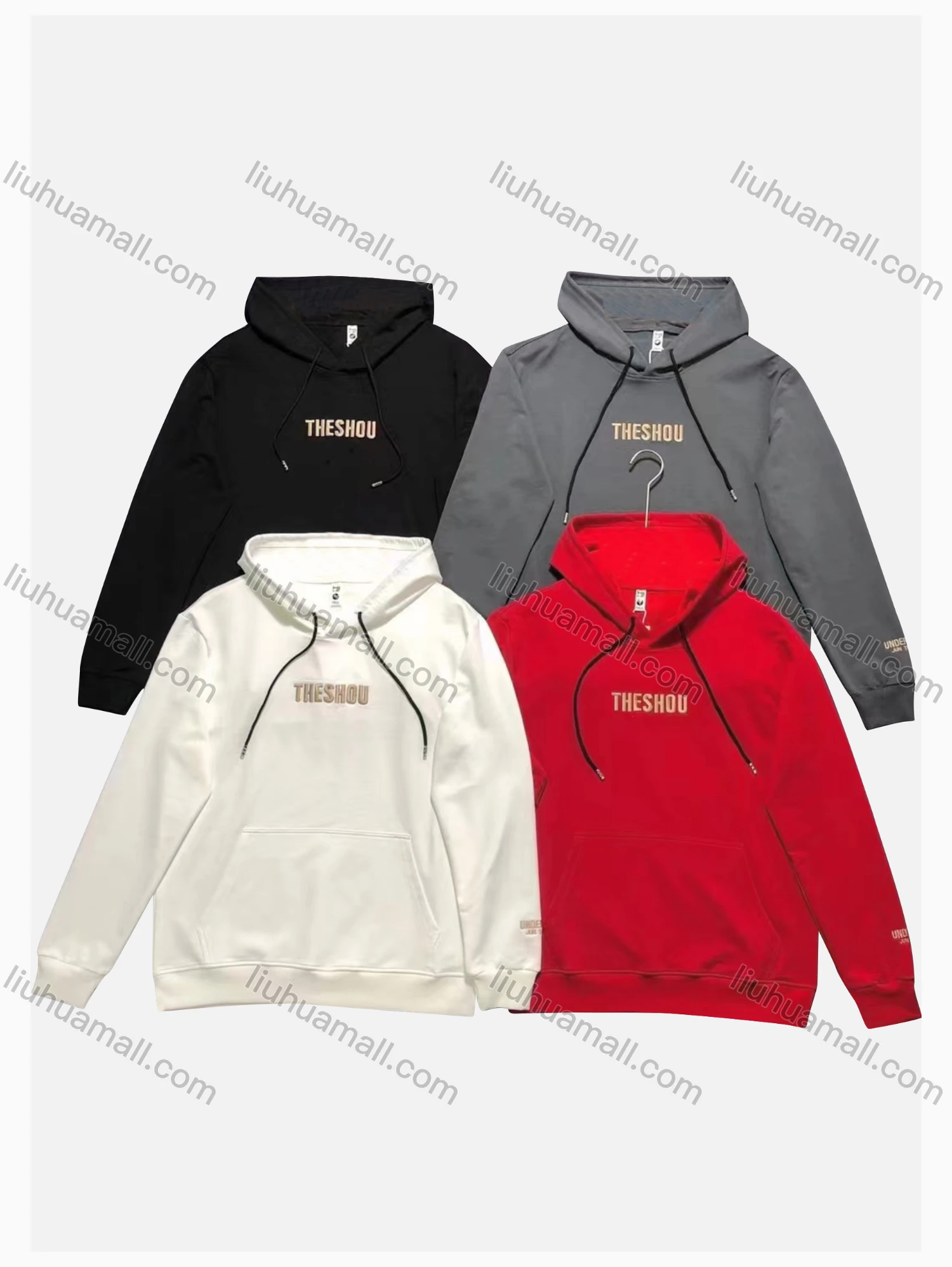 Wholesale Men's Casual Letter Print Drawstring Long Sleeve Kangaroo Pocket Hoodie - Liuhuamall