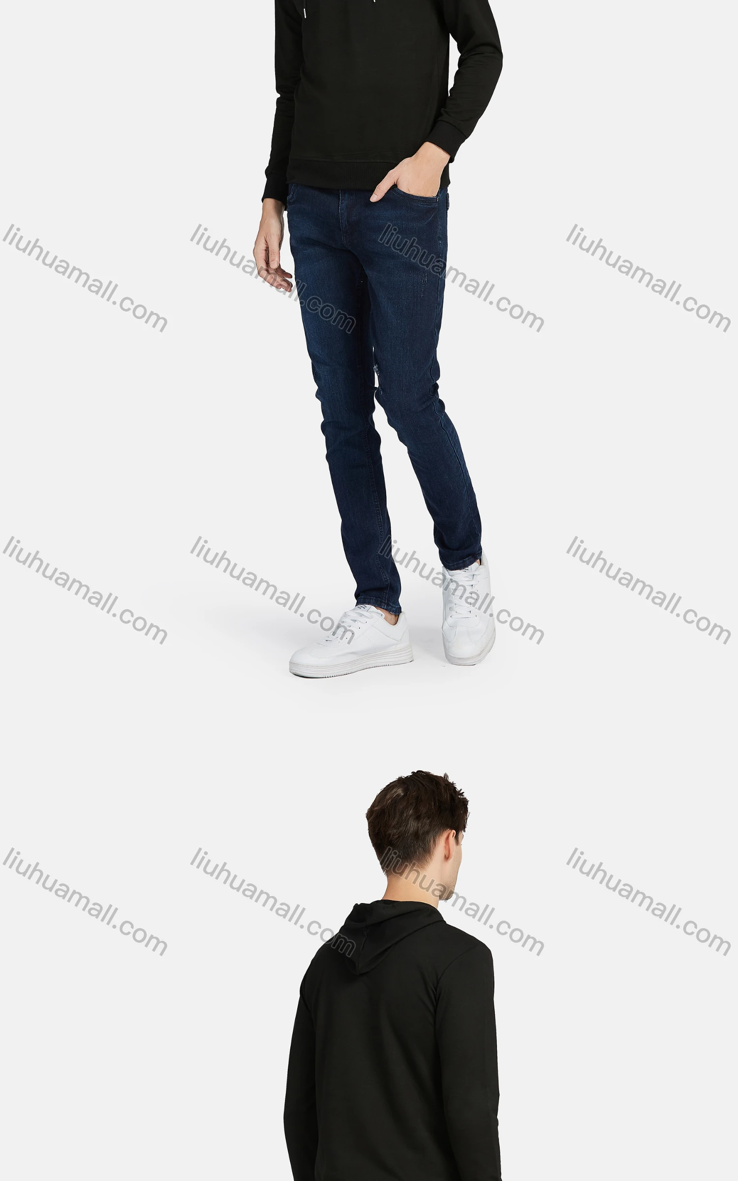 Wholesale Men's Casual Long Sleeve Letter Print Drawstring Hooded Sweatshirts - Liuhuamall