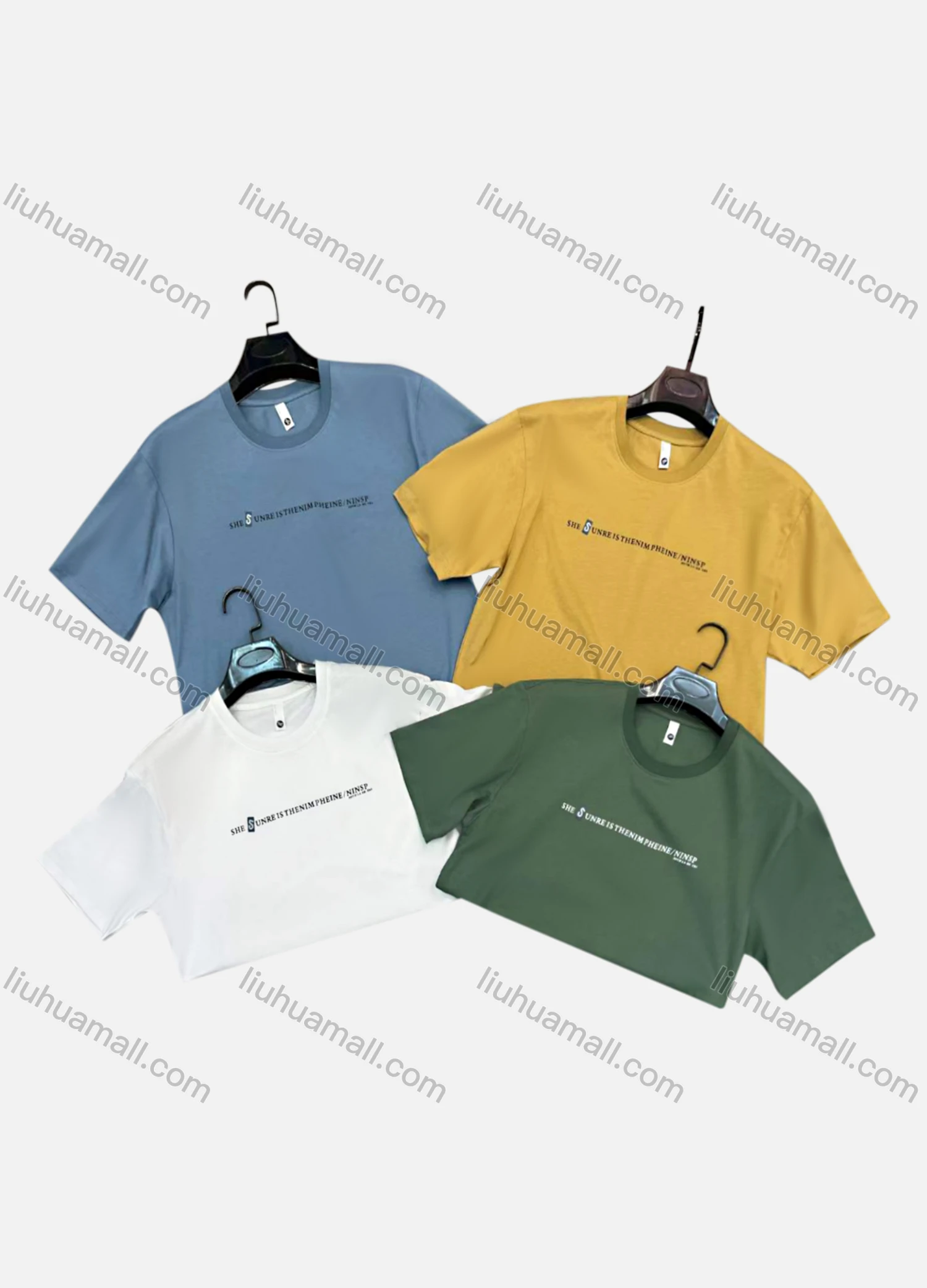 Wholesale Men's Casual Crew Neck Short Sleeve Letter 100%Cotton T-shirt - Liuhuamall