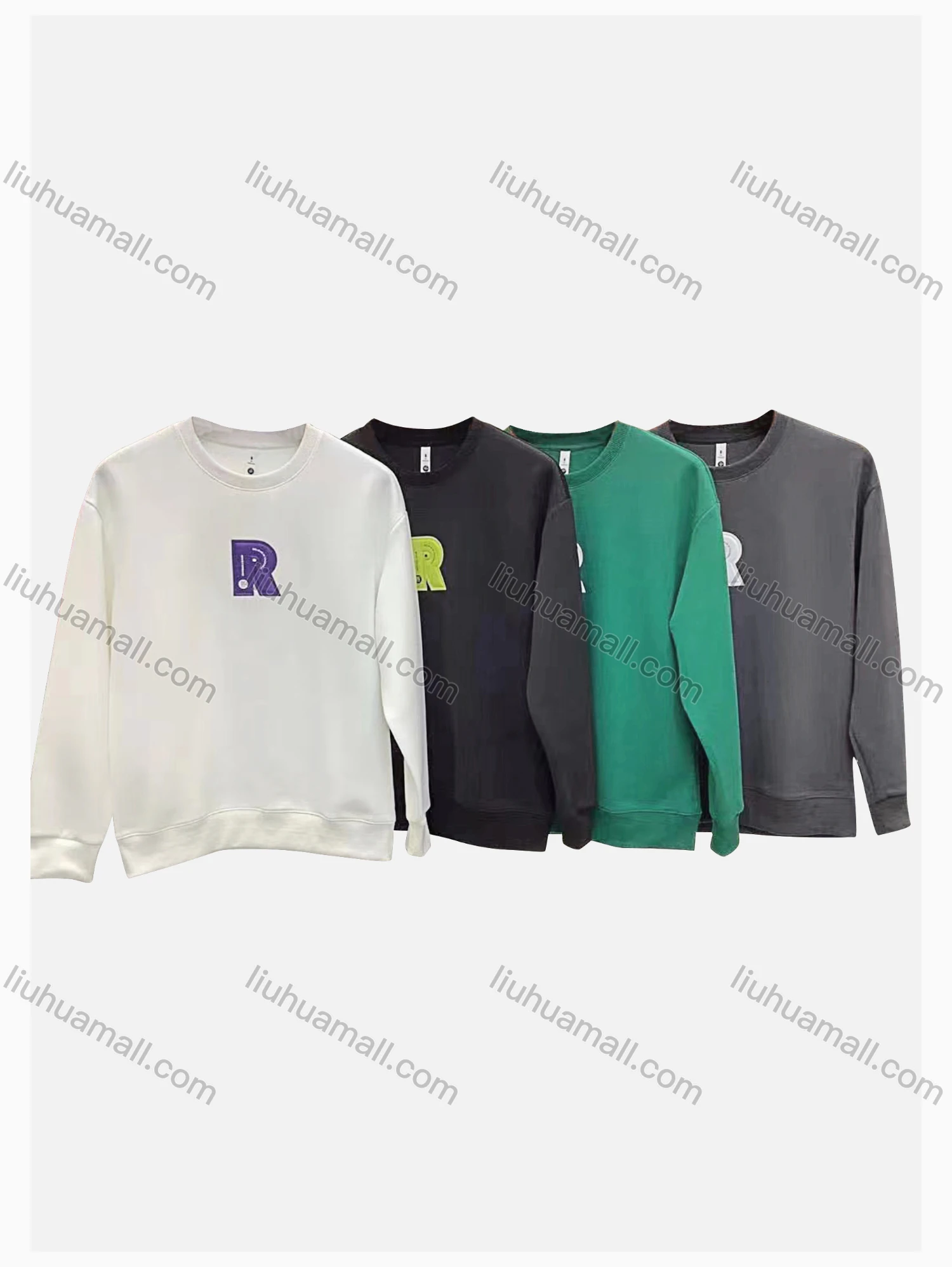 Wholesale Men's Casual Letter Print Round Neck Long Sleeve Sweatshirt - Liuhuamall