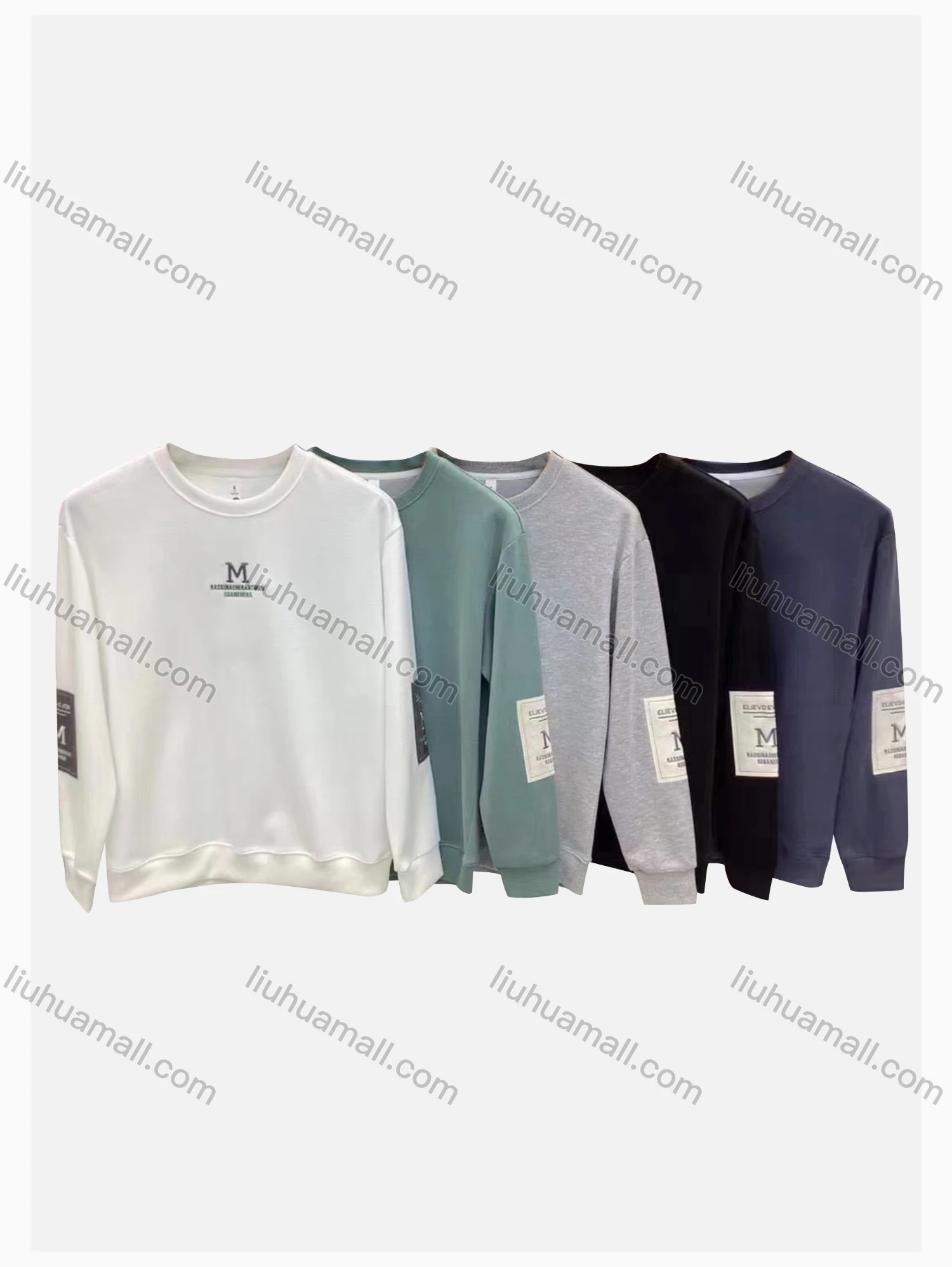 Wholesale Men's Casual Letter Print Round Neck Long Sleeve Sweatshirt - Liuhuamall