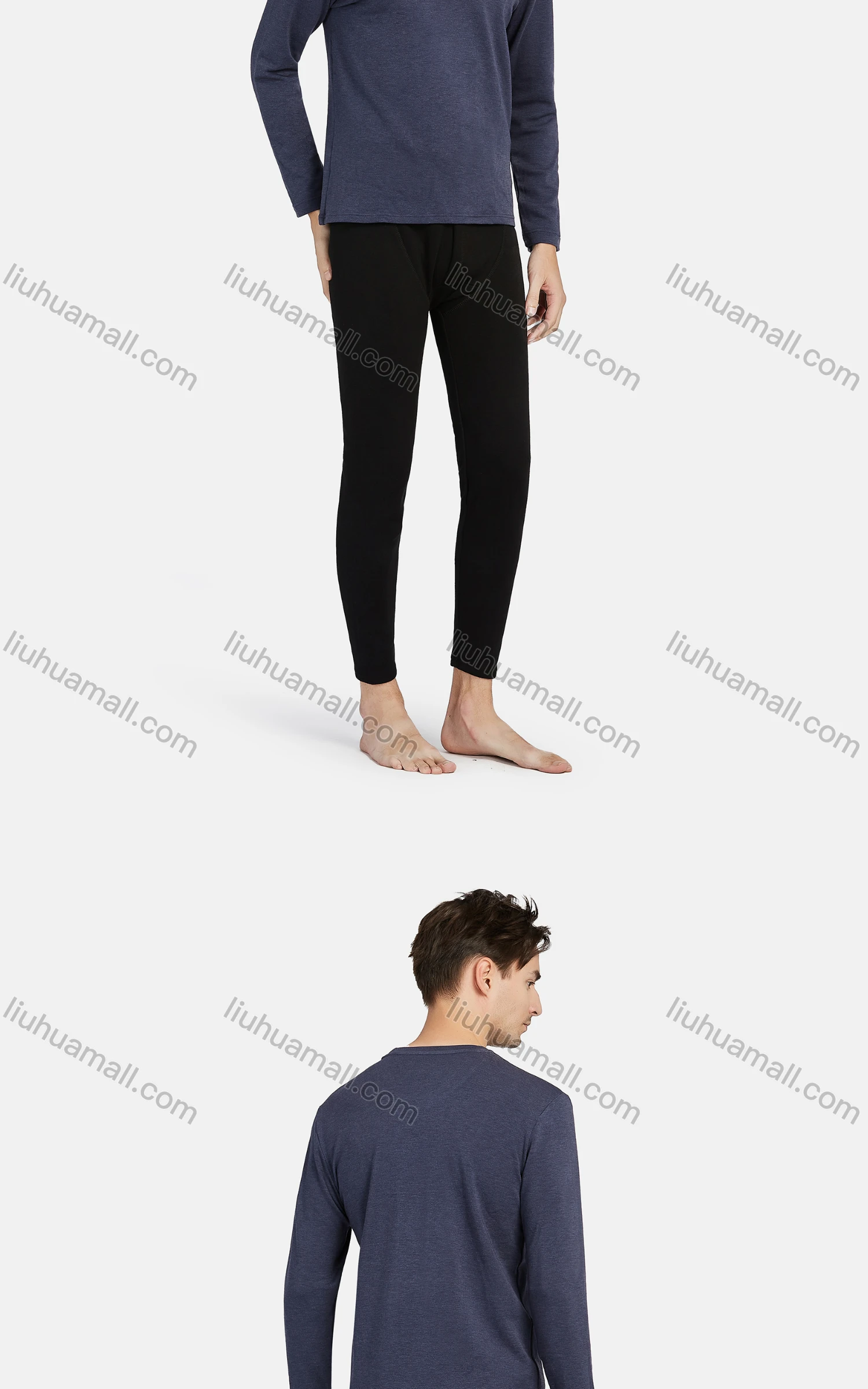 Wholesale Men's Winter Comfy Crew Neck Long Sleeve Underwear Tops - Liuhuamall