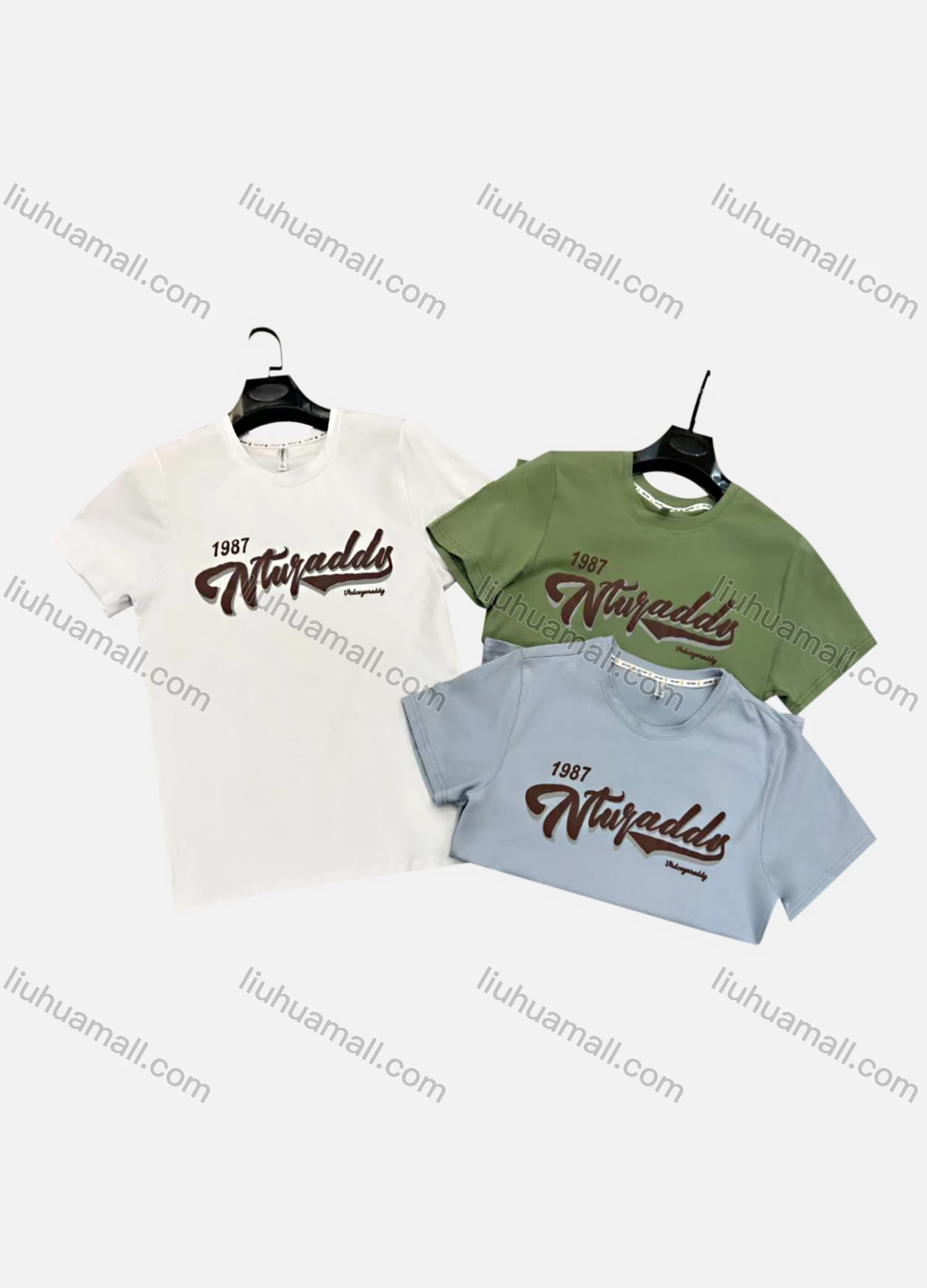 Wholesale Men's Casual Crew Neck Short Sleeve Letter 100%Cotton T-shirt - Liuhuamall