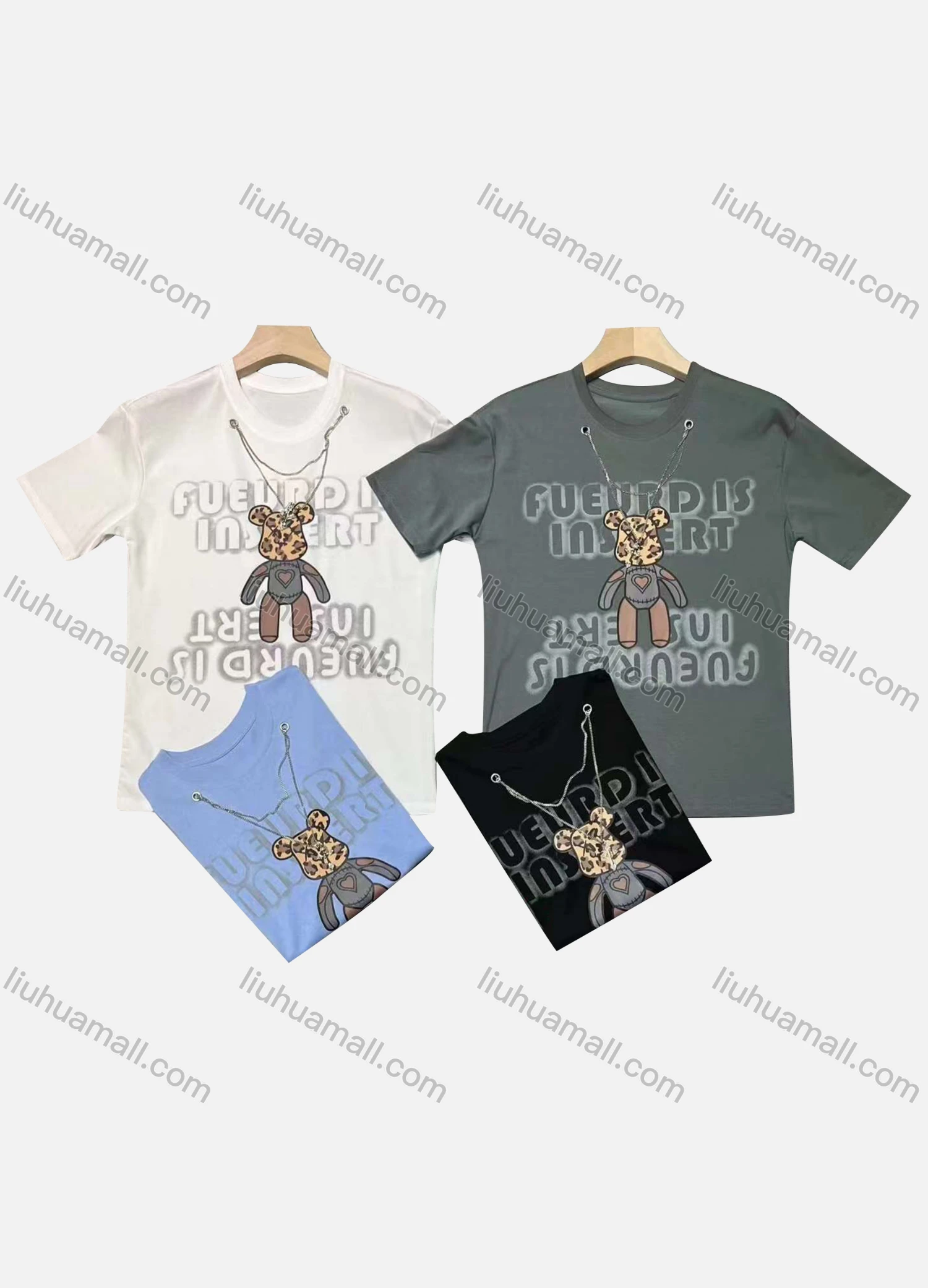 Wholesale Men's Casual Round Neck Short Sleeve Cartoon Graphic 100%Cotton T-shirt - Liuhuamall