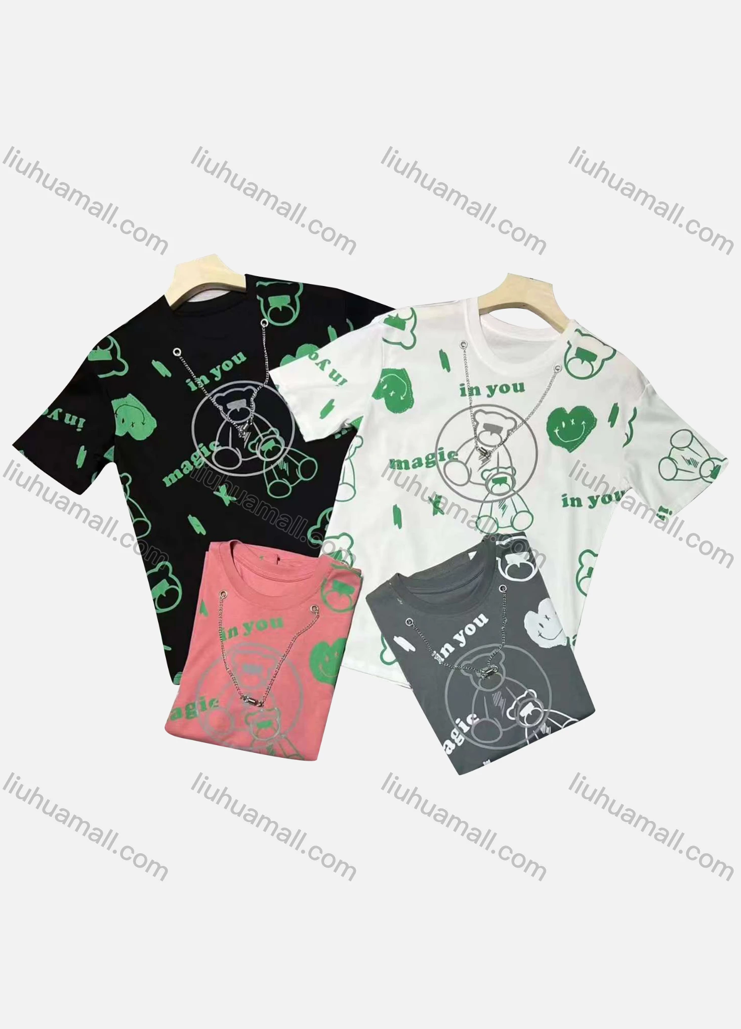 Wholesale Men's Casual Round Neck Short Sleeve Cartoon 100%Cotton T-shirt - Liuhuamall