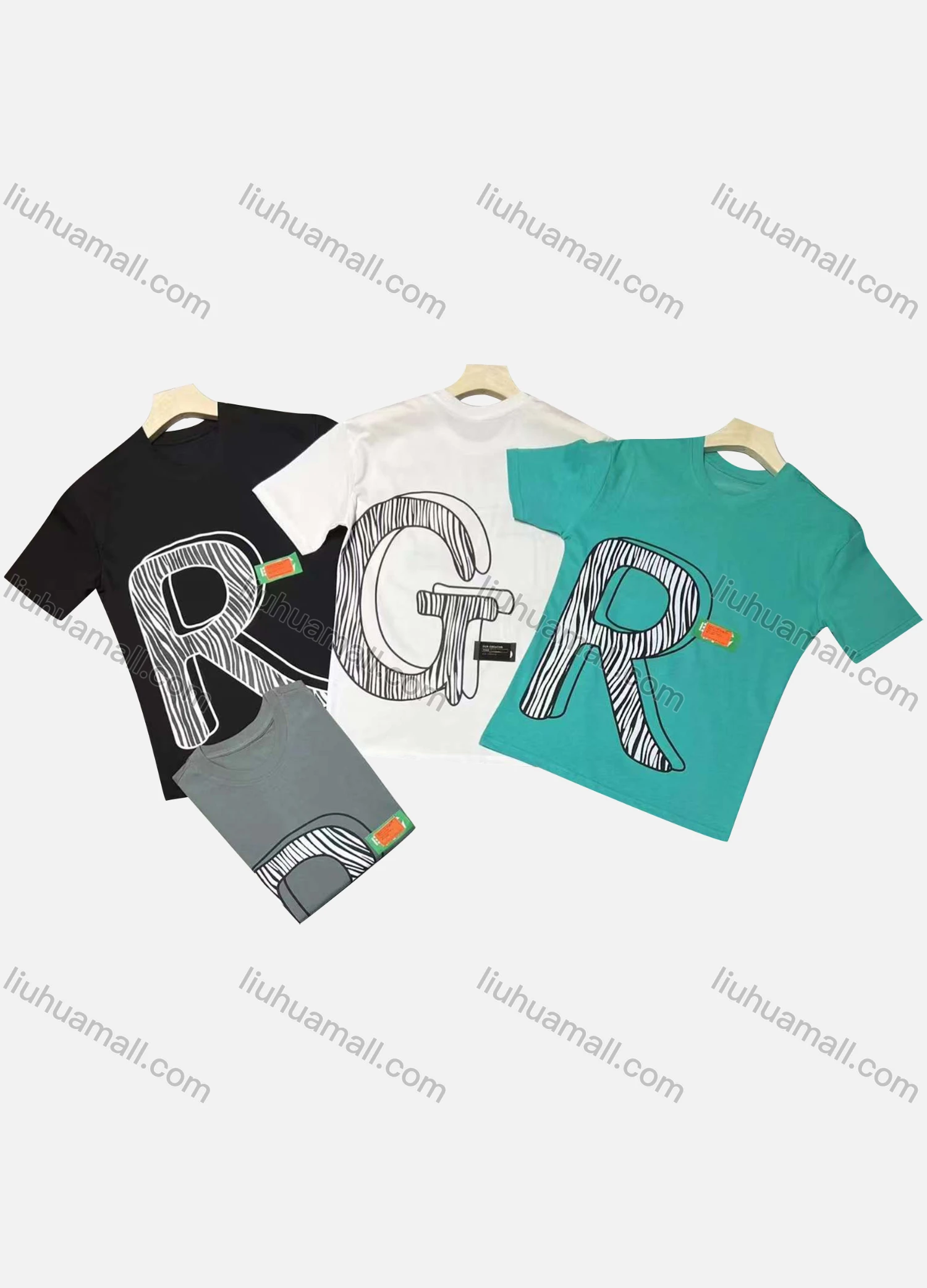 Wholesale Men's Casual Round Neck Short Sleeve Letter 100%Cotton T-shirt - Liuhuamall