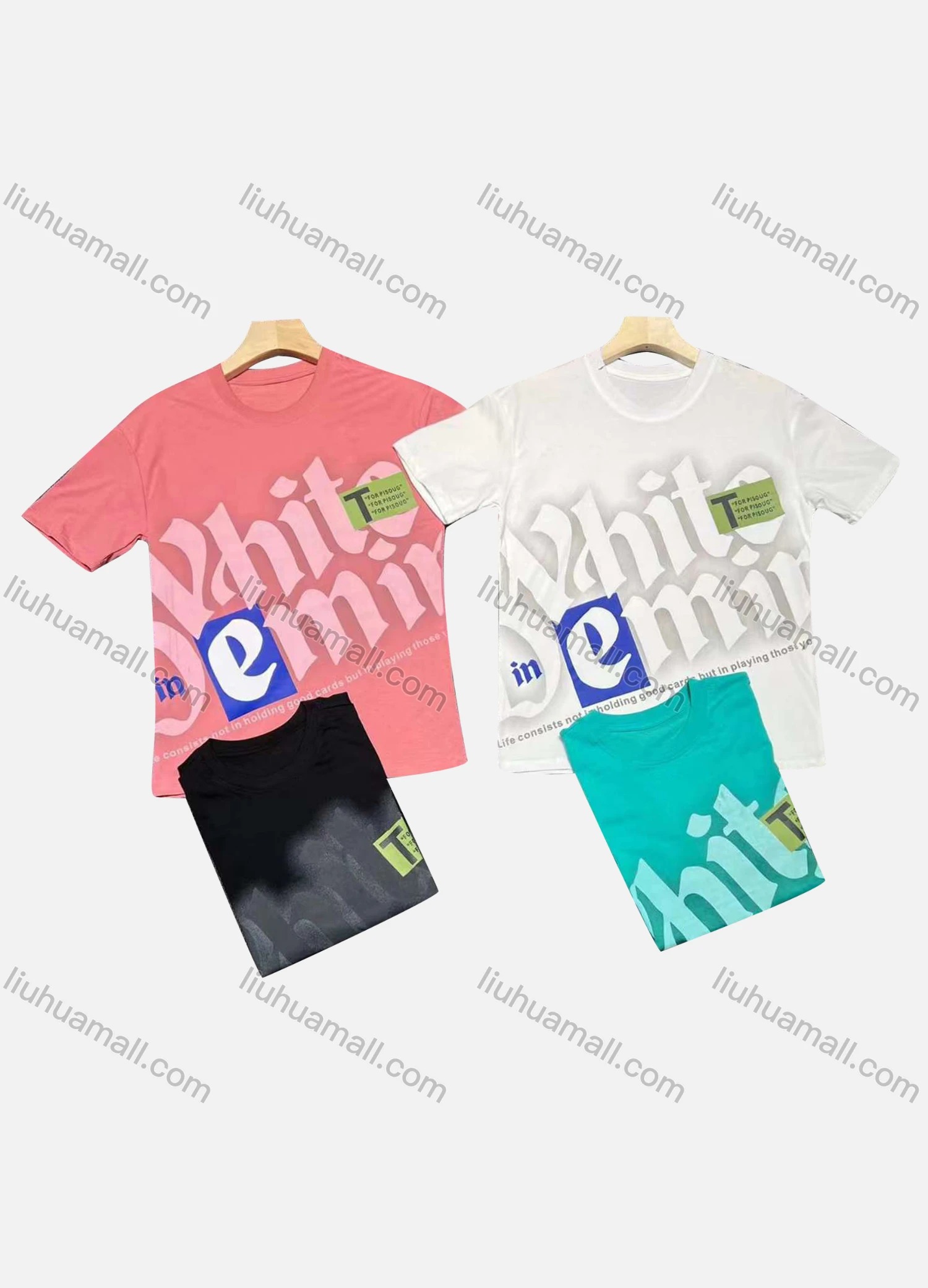 Wholesale Men's Casual Round Neck Short Sleeve Letter 100%Cotton T-shirt - Liuhuamall