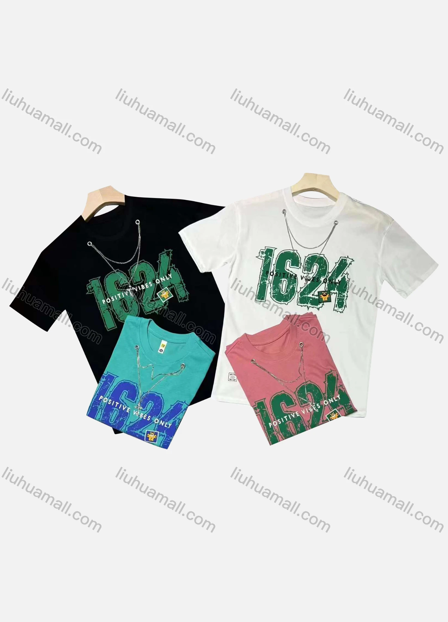 Wholesale Men's Casual Round Neck Short Sleeve Number 100%Cotton T-shirt - Liuhuamall