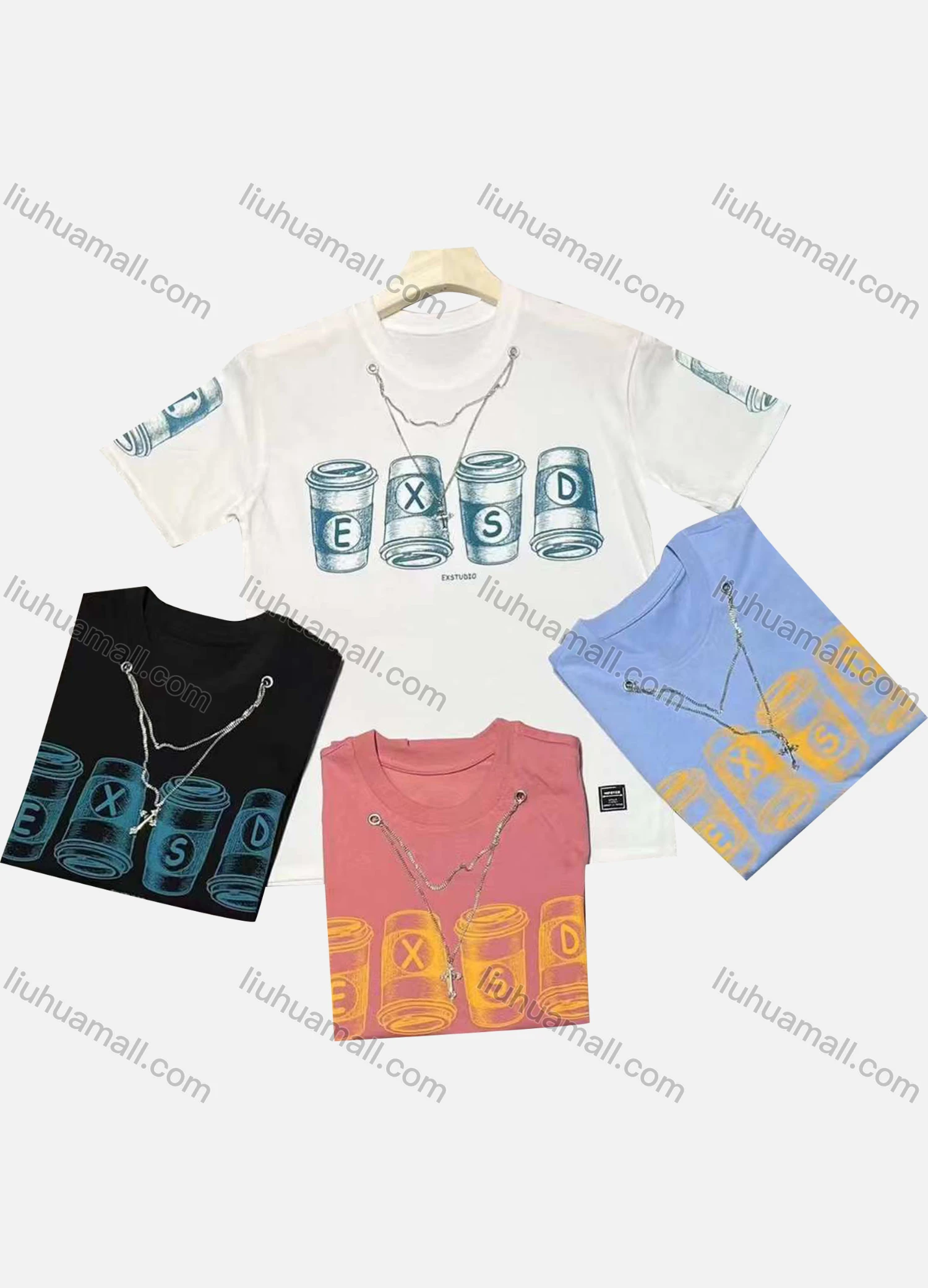 Wholesale Men's Casual Round Neck Short Sleeve Graphic 100%Cotton T-shirt - Liuhuamall