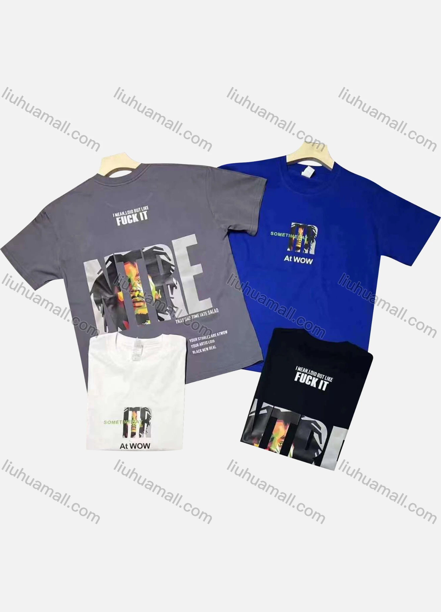 Wholesale Men's Casual Round Neck Short Sleeve Letter100%Cotton T-shirt - Liuhuamall