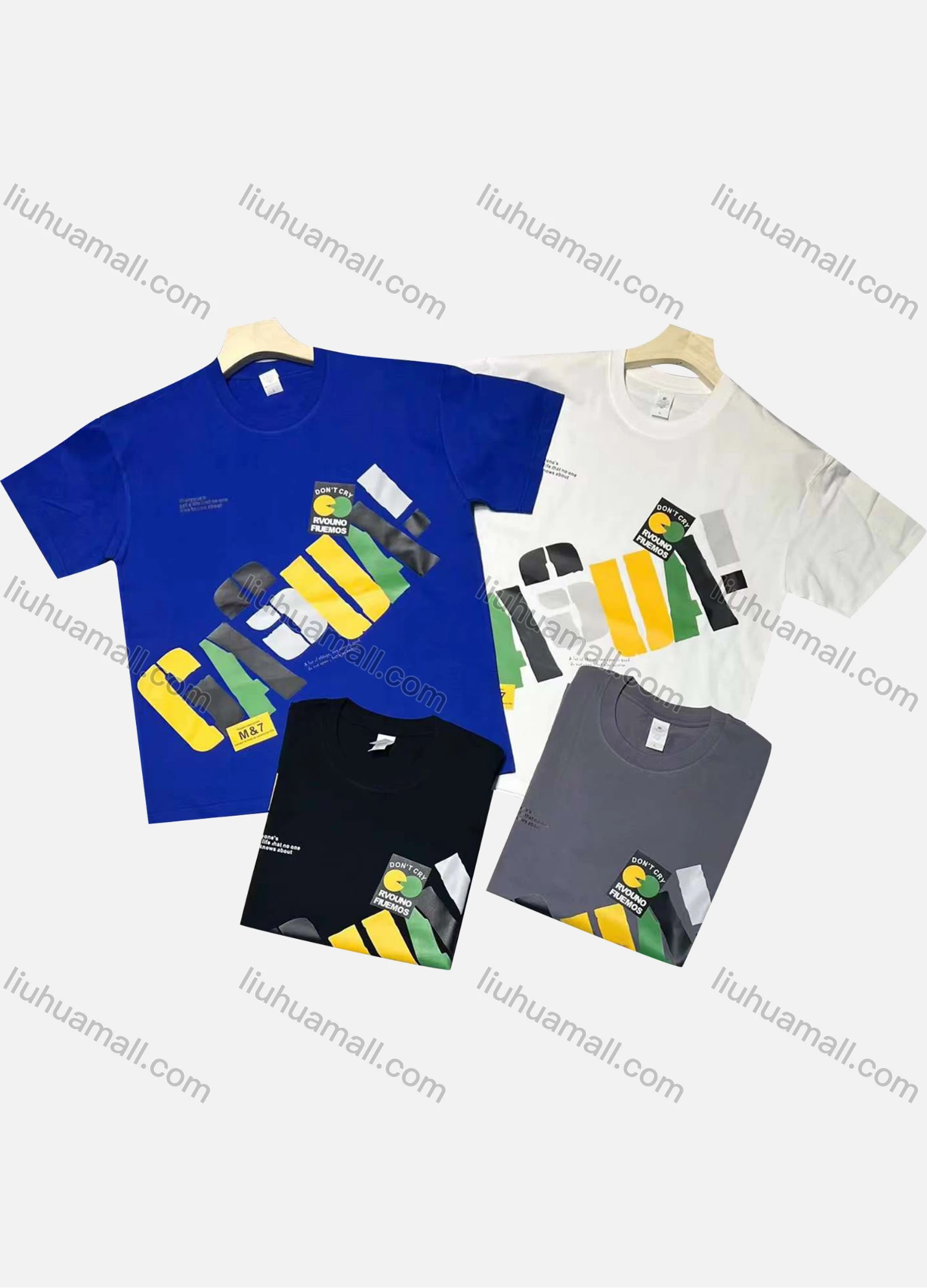 Wholesale Men's Casual Round Neck Short Sleeve Letter 100%Cotton T-shirt - Liuhuamall