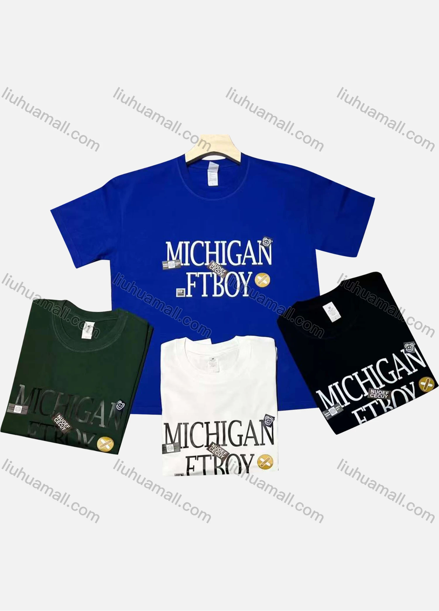 Wholesale Men's Casual Round Neck Short Sleeve Letter 100%Cotton T-shirt - Liuhuamall