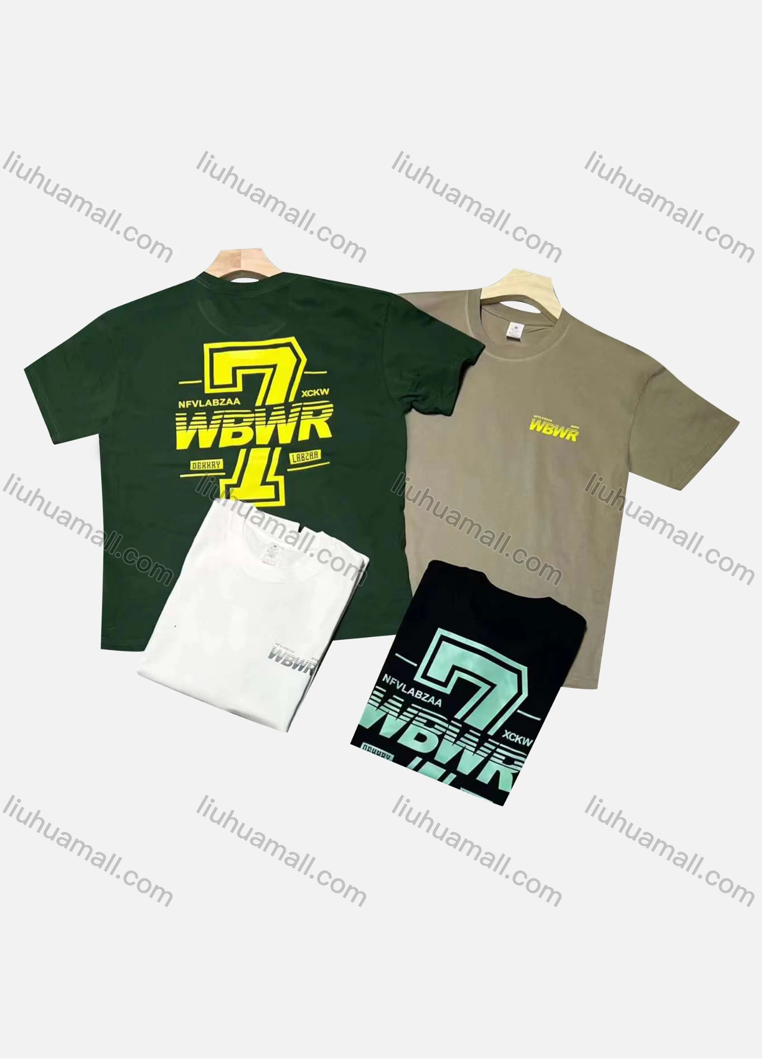 Wholesale Men's Casual Letter & Number Print Round Neck Short Sleeve T-shirt - Liuhuamall