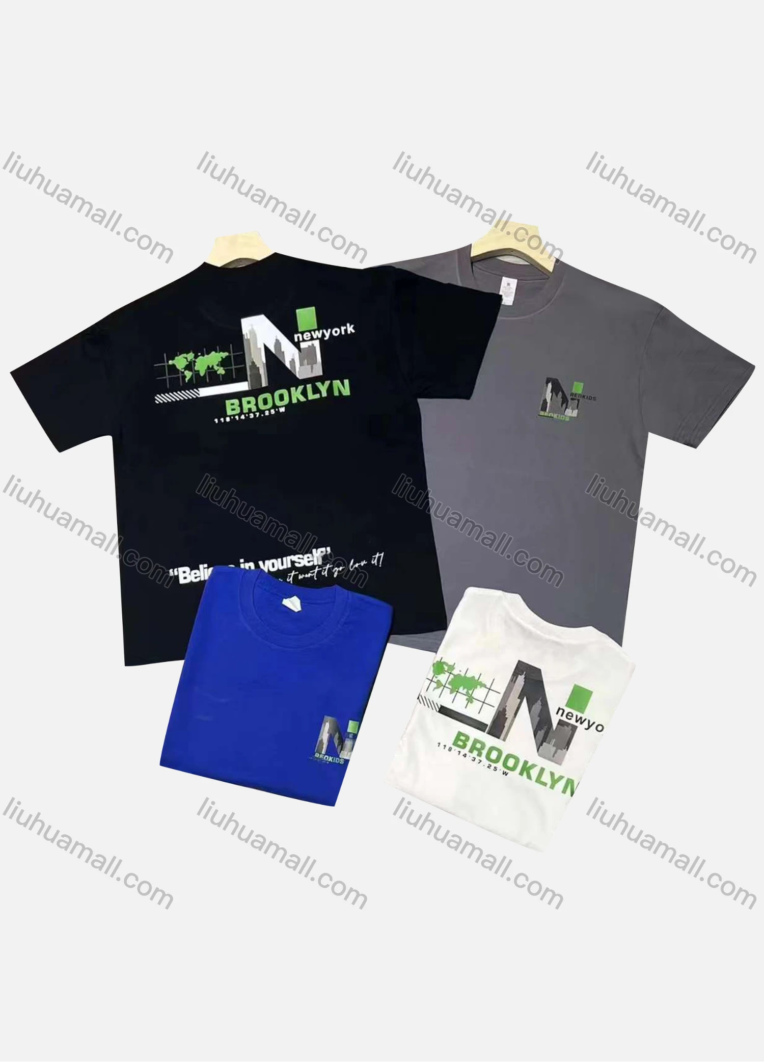 Wholesale Men's Casual Letter Print Round Neck Short Sleeve T-shirt - Liuhuamall