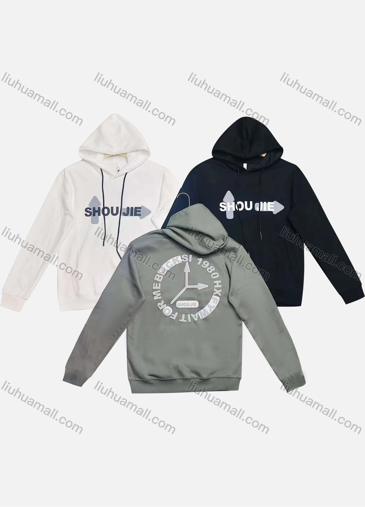 Wholesale Men's Casual Letter Print 100% Cotton Drawstring Long Sleeve Kangaroo Pocket Hoodie - Liuhuamall