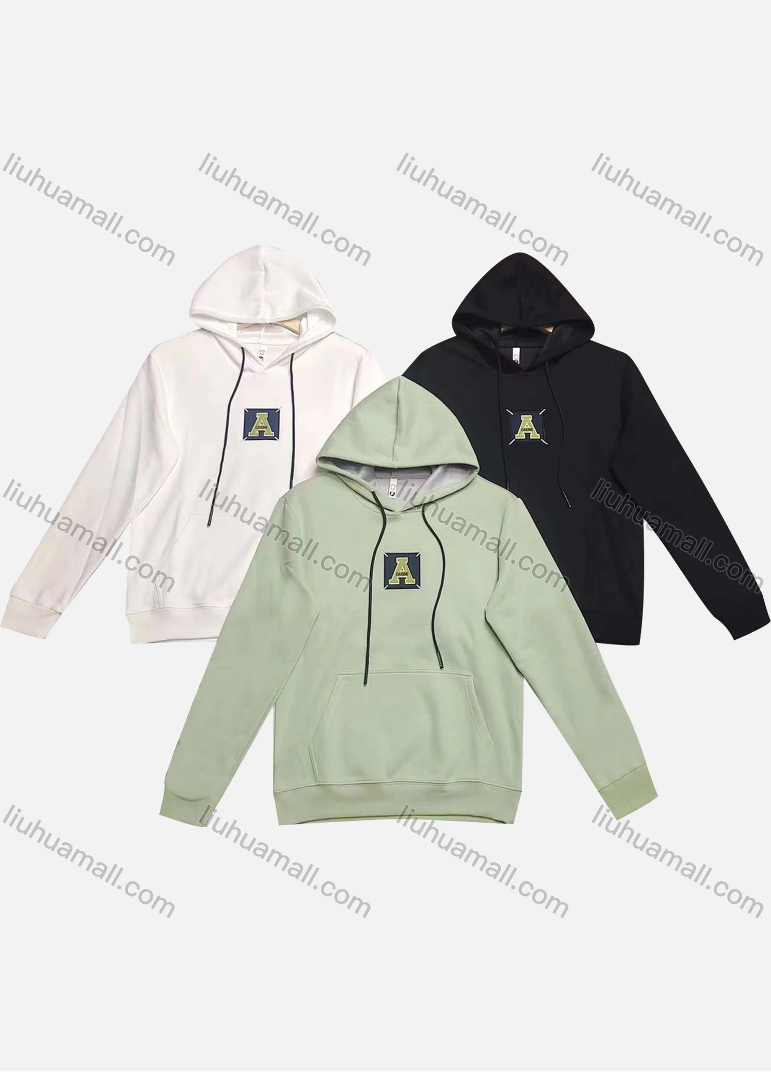 Wholesale Men's Casual Letter Print 100% Cotton Drawstring Long Sleeve Kangaroo Pocket Hoodie - Liuhuamall