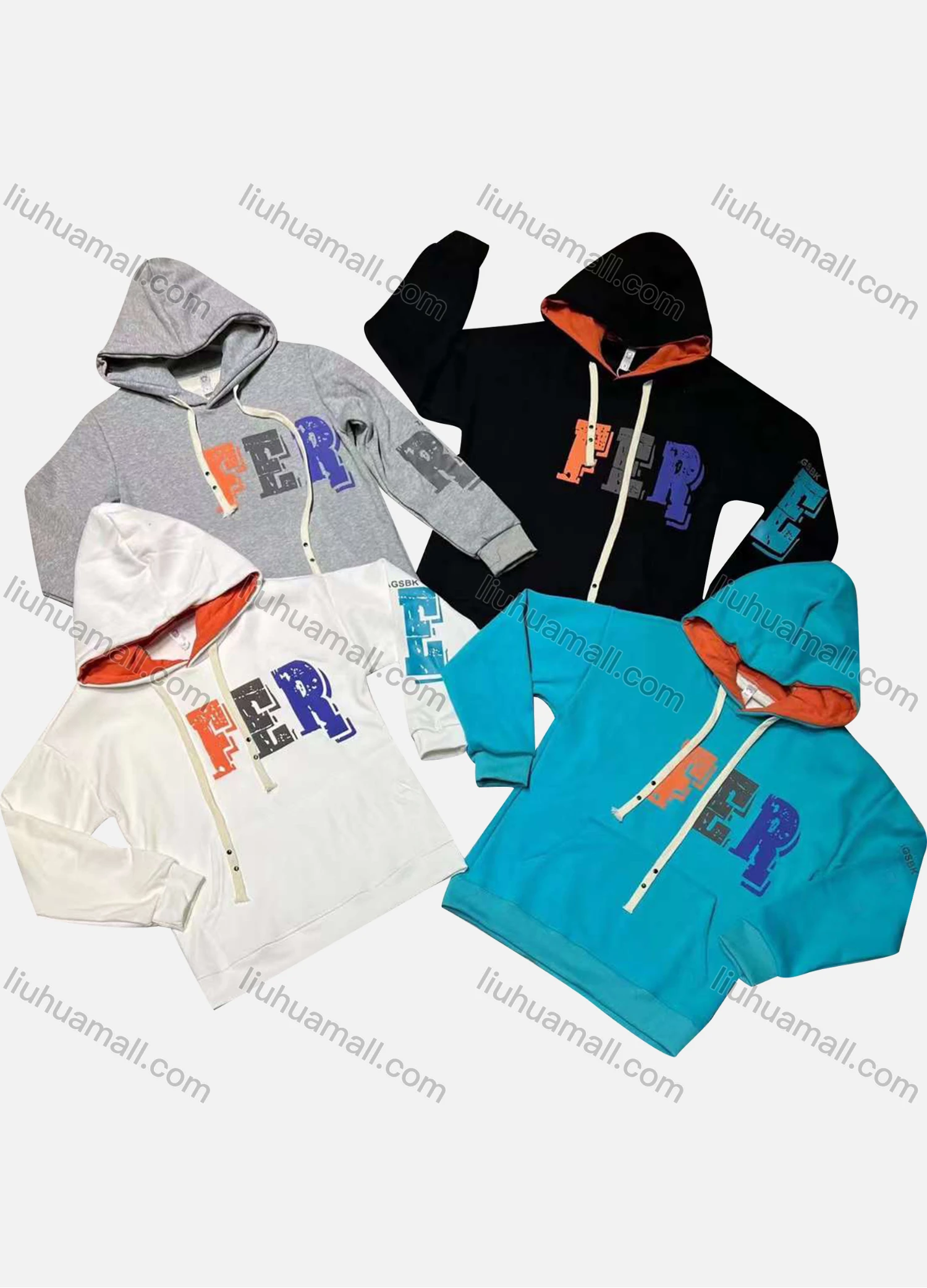 Wholesale Men's Casual Letter Print 100% Cotton Drawstring Long Sleeve Kangaroo Pocket Hoodie - Liuhuamall