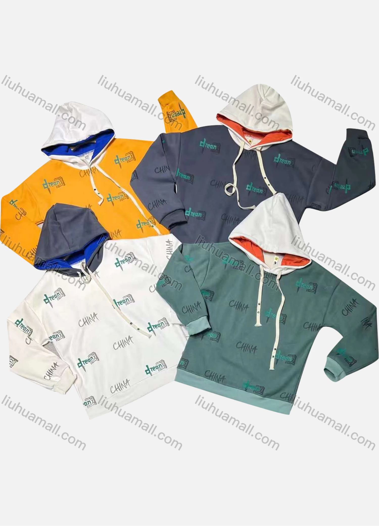 Wholesale Men's Casual Letter Print 100% Cotton Drawstring Long Sleeve Hoodie - Liuhuamall