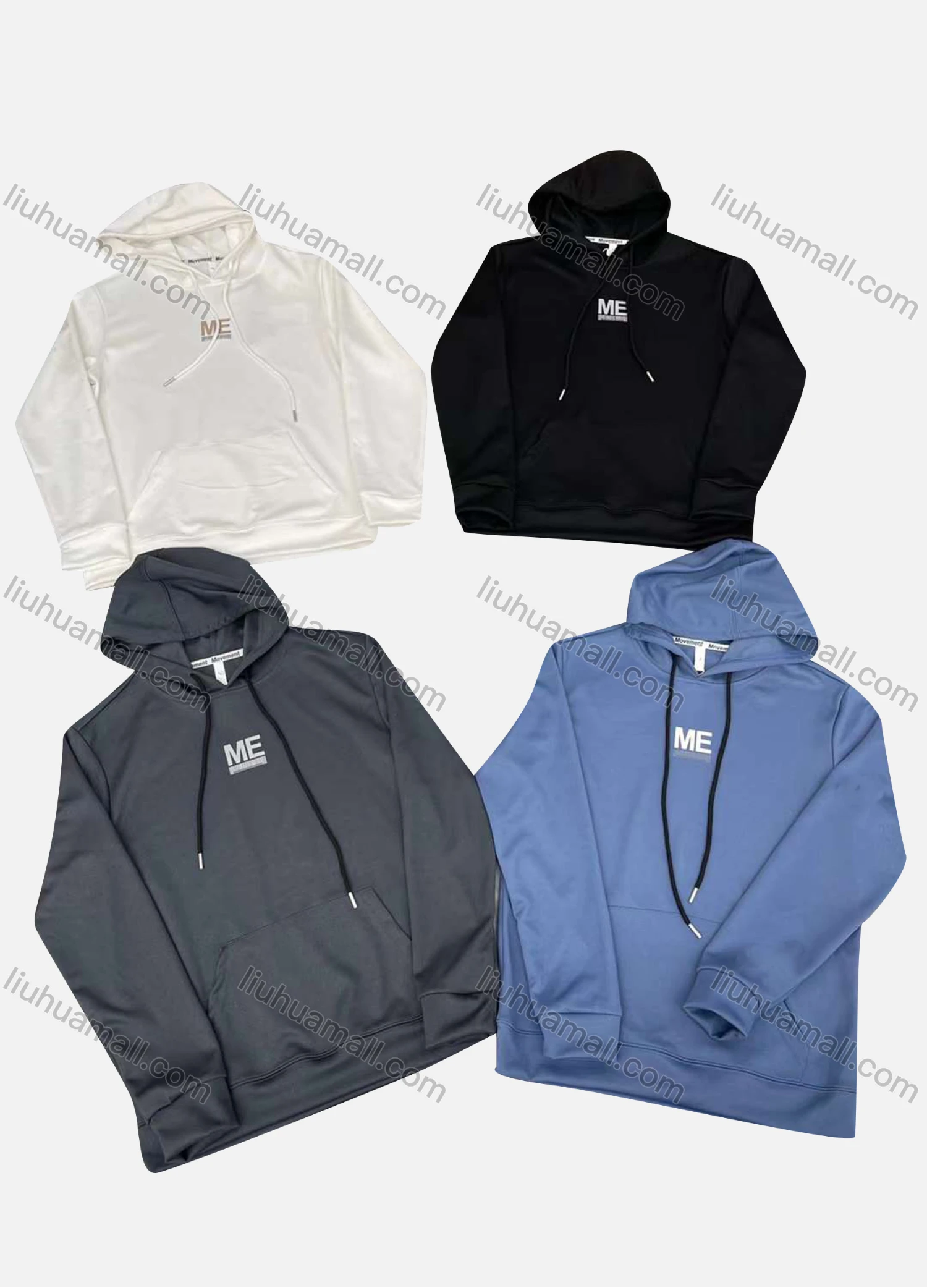 Wholesale Men's Casual Letter Print 100% Cotton Drawstring Long Sleeve Kangaroo Pocket Hoodie - Liuhuamall
