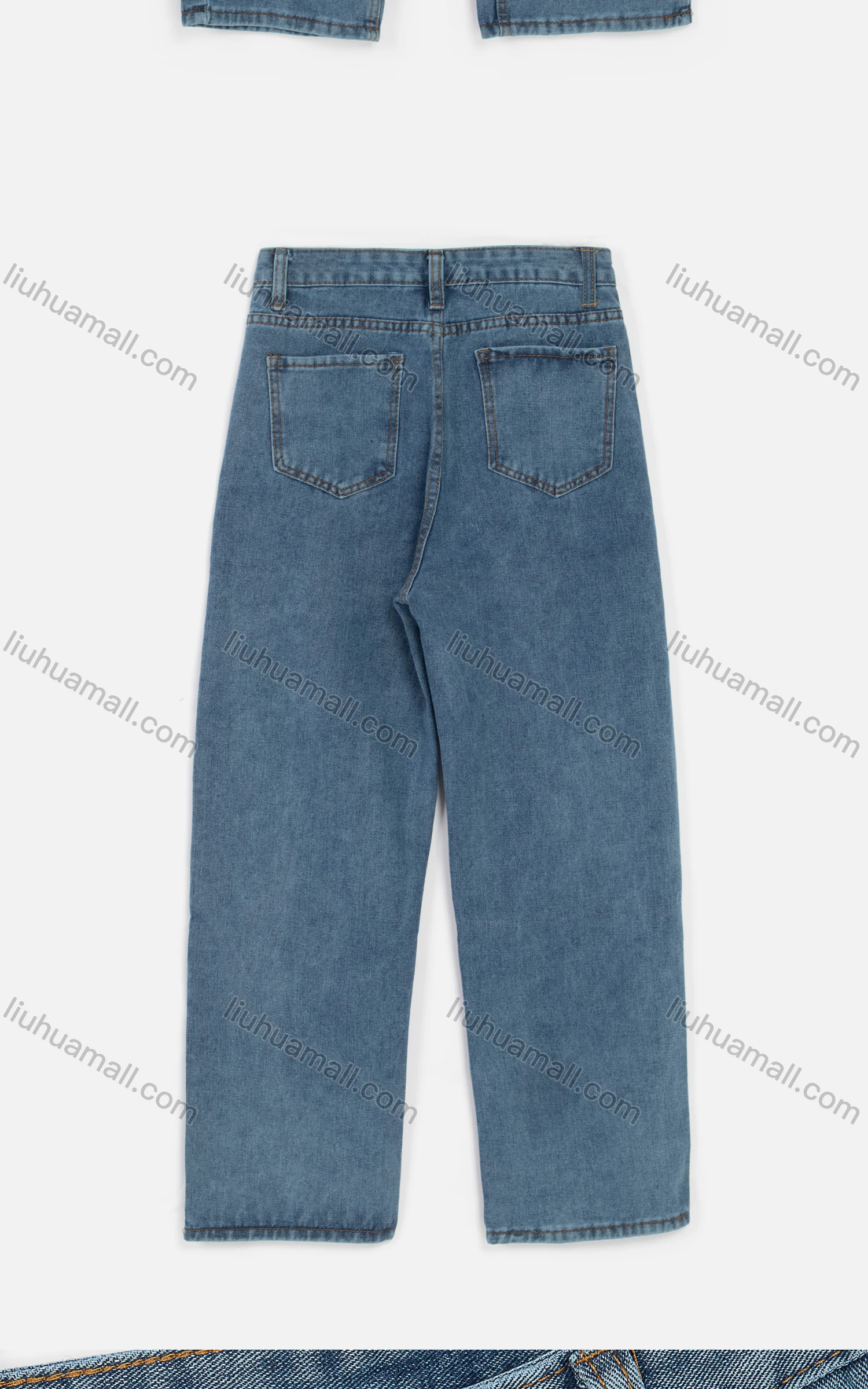 Wholesale Women's Casual Button Front Distressed Straight Leg Jean - Liuhuamall