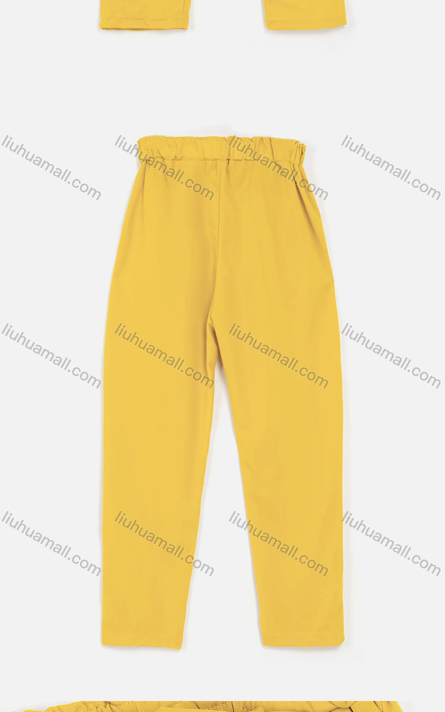 Wholesale Women's Casual Paper Waist Drawstring Plain Cropped Pencil Pants - Liuhuamall