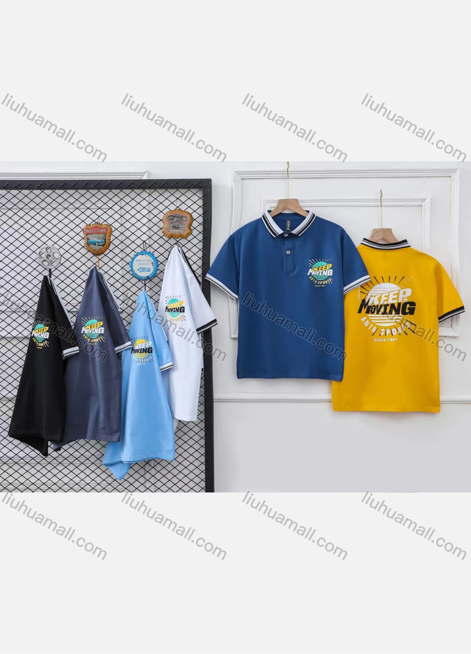 Wholesale Boy's Casual Letter Print & Graphic Striped Trim Short Sleeve Polo Shirt - Liuhuamall