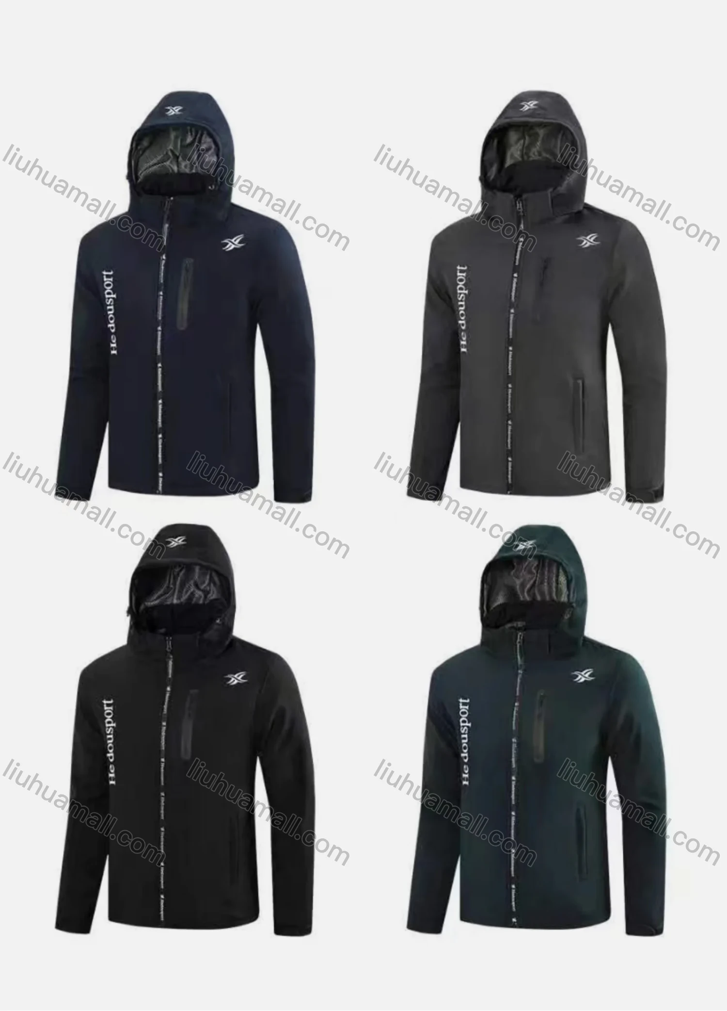 Wholesale Men's Sporty Hooded Long Sleeve Zipper Pockets Thermal Jacket - Liuhuamall