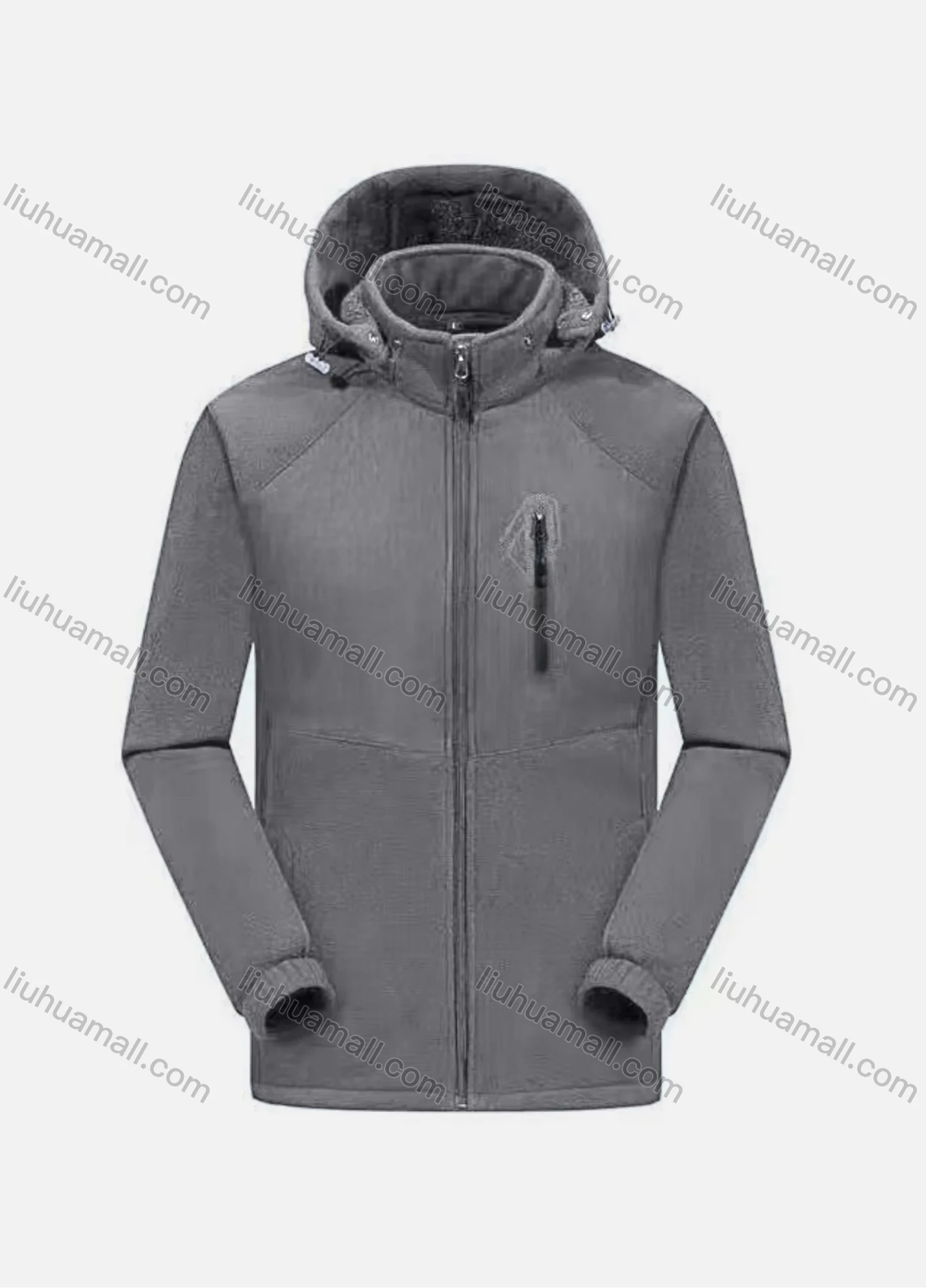 Wholesale Men's Casual Hooded Long Sleeve Zipper Pocket Thermal Jacket - Liuhuamall
