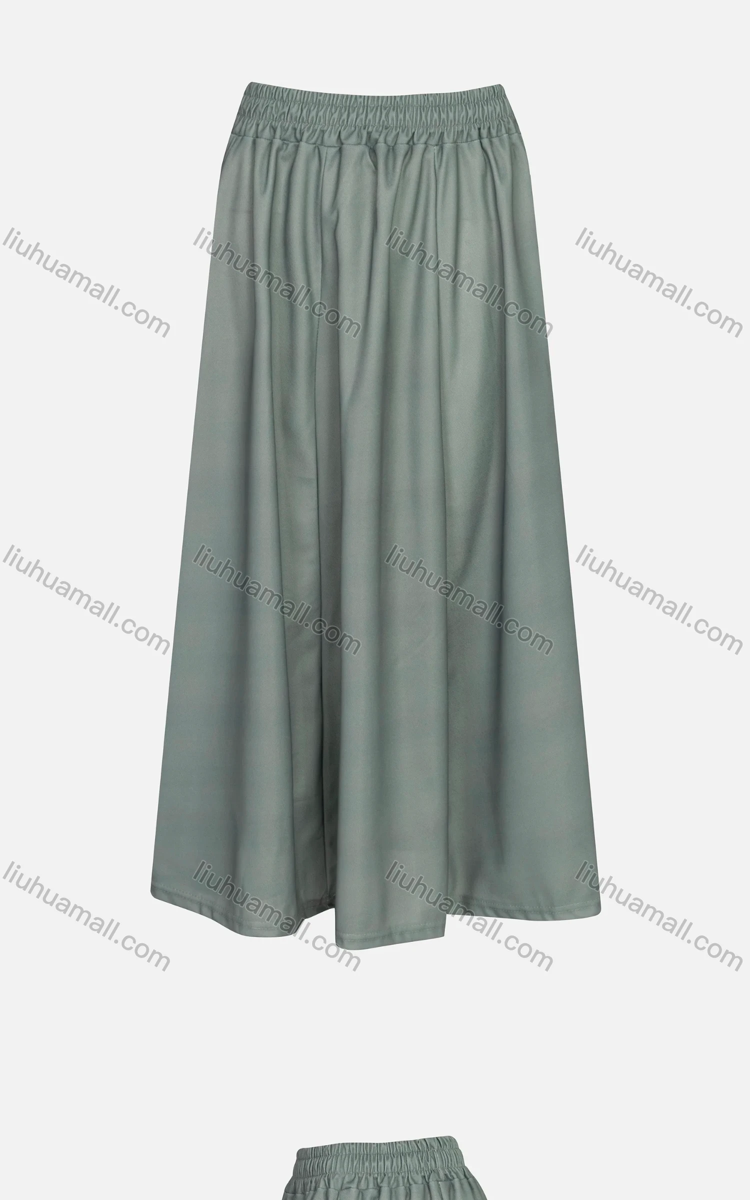 Wholesale Women's Casual Elastic Waist Plain Long A-line Skirts - Liuhuamall