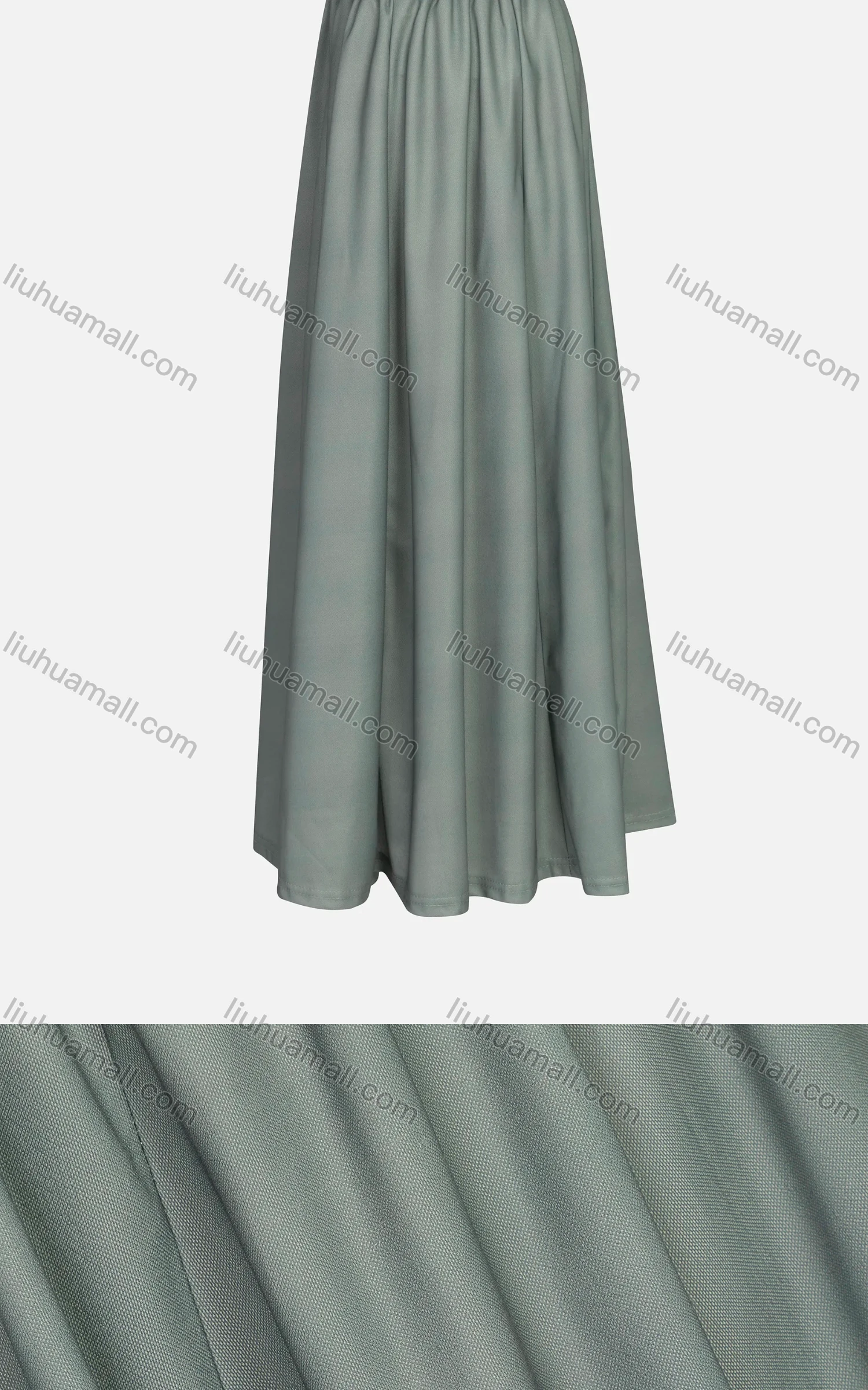 Wholesale Women's Casual Elastic Waist Plain Long A-line Skirts - Liuhuamall