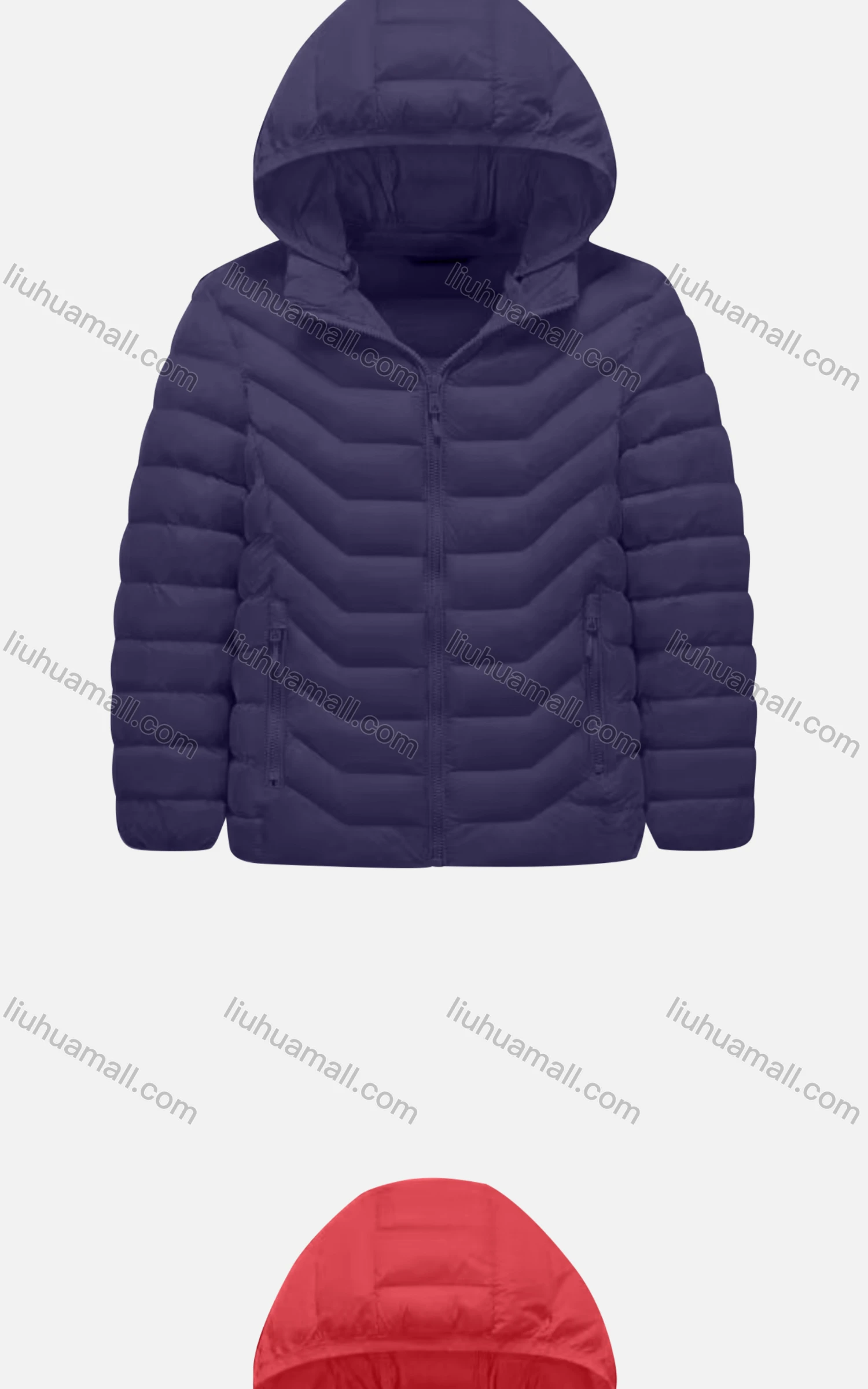 Wholesale Kids Casual Hooded Long Sleeve Zipper Pocket Thermal Puffer Jacket - Liuhuamall