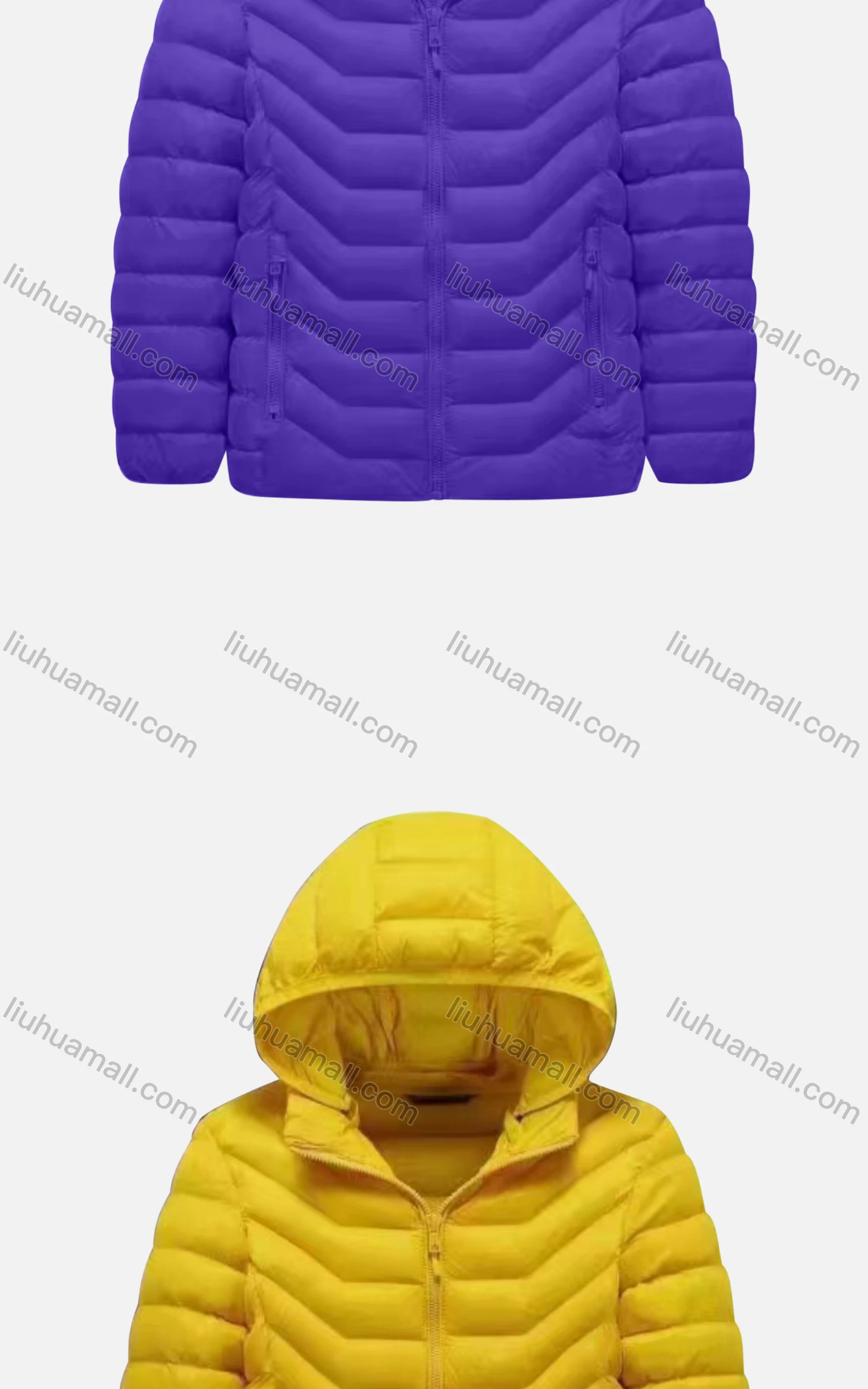 Wholesale Kids Casual Hooded Long Sleeve Zipper Pocket Thermal Puffer Jacket - Liuhuamall