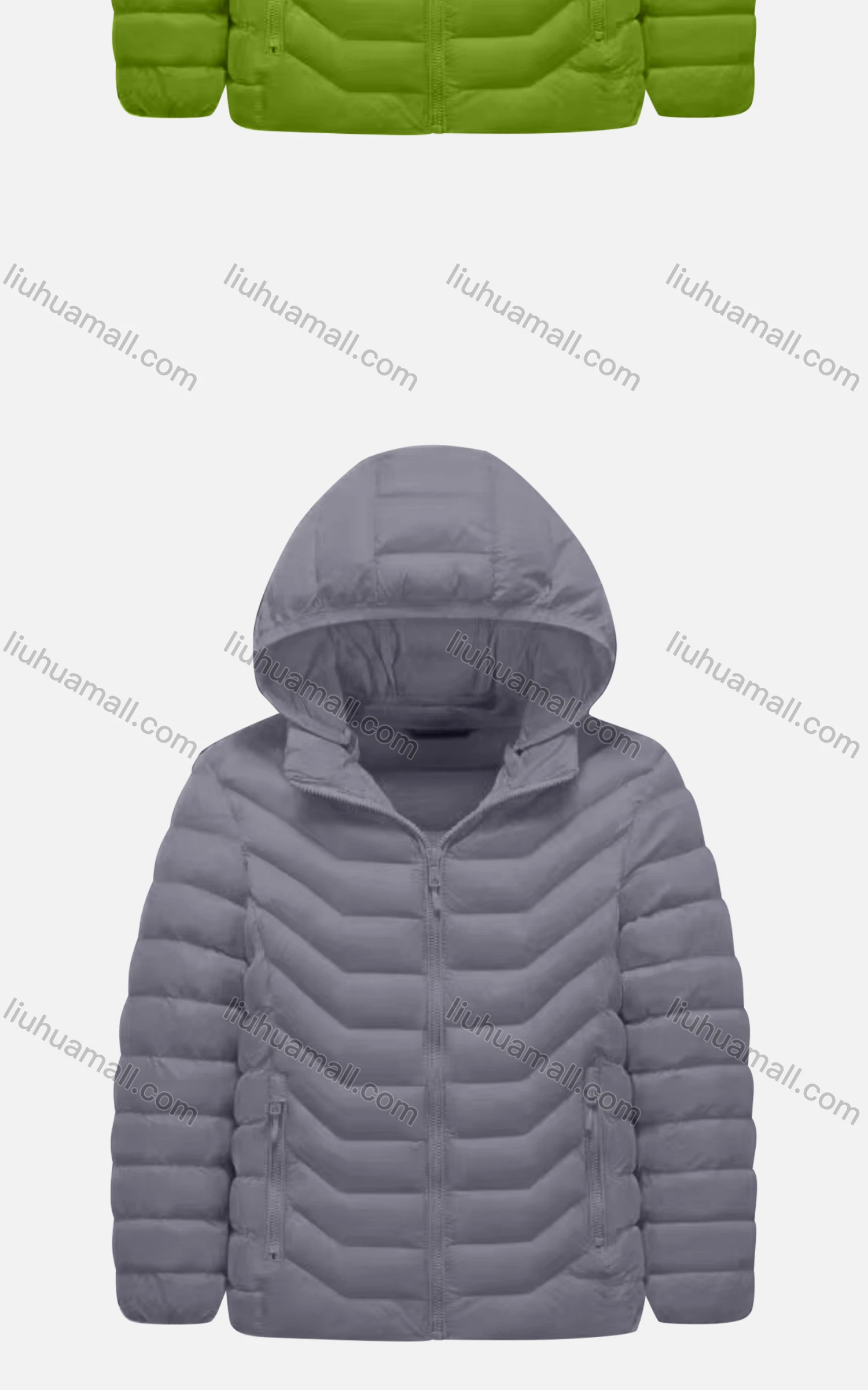 Wholesale Kids Casual Hooded Long Sleeve Zipper Pocket Thermal Puffer Jacket - Liuhuamall