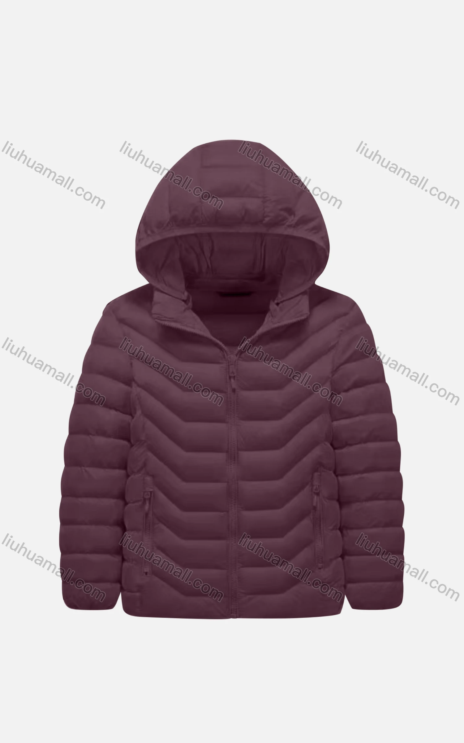 Wholesale Kids Casual Hooded Long Sleeve Zipper Pocket Thermal Puffer Jacket - Liuhuamall