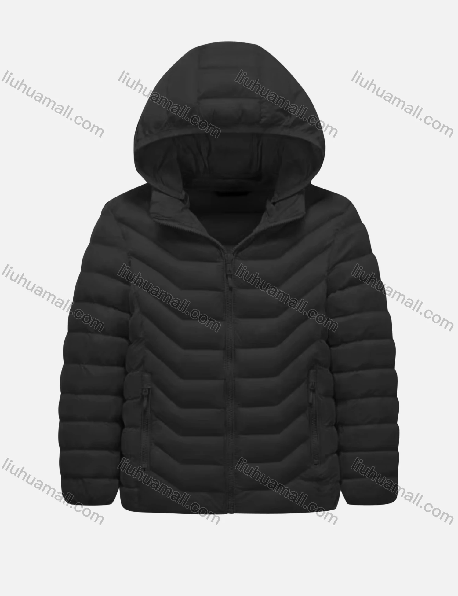 Wholesale Kids Casual Hooded Long Sleeve Zipper Pocket Thermal Puffer Jacket - Liuhuamall