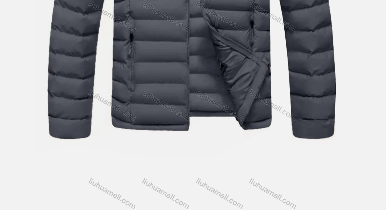 Wholesale Men's Casual Hooded Long Sleeve Zipper Pocket Thermal Oversized Puffer Jacket - Liuhuamall