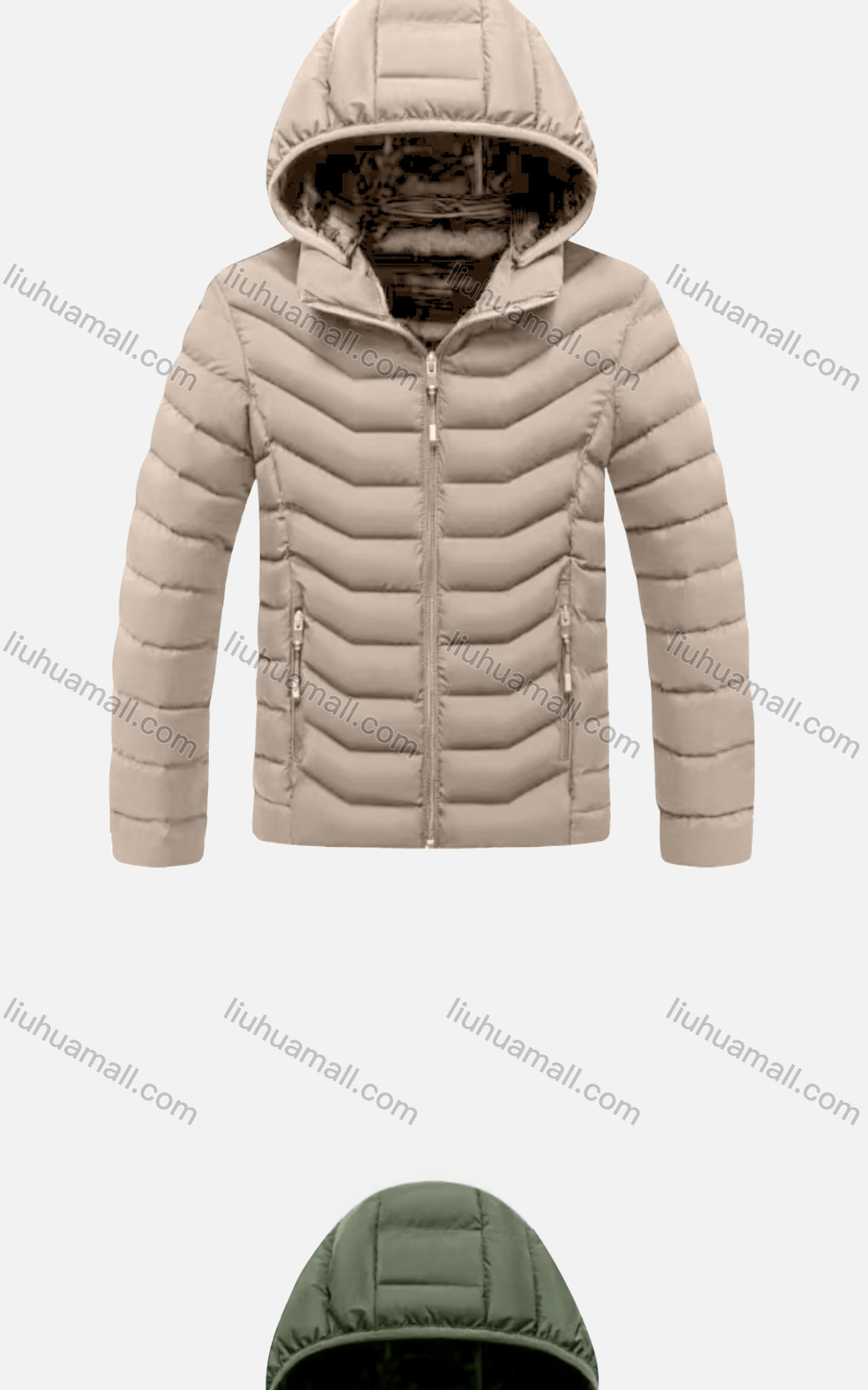 Wholesale Kids Hooded Casual Long Sleeve Zipper Pocket Thermal Puffer Jacket - Liuhuamall