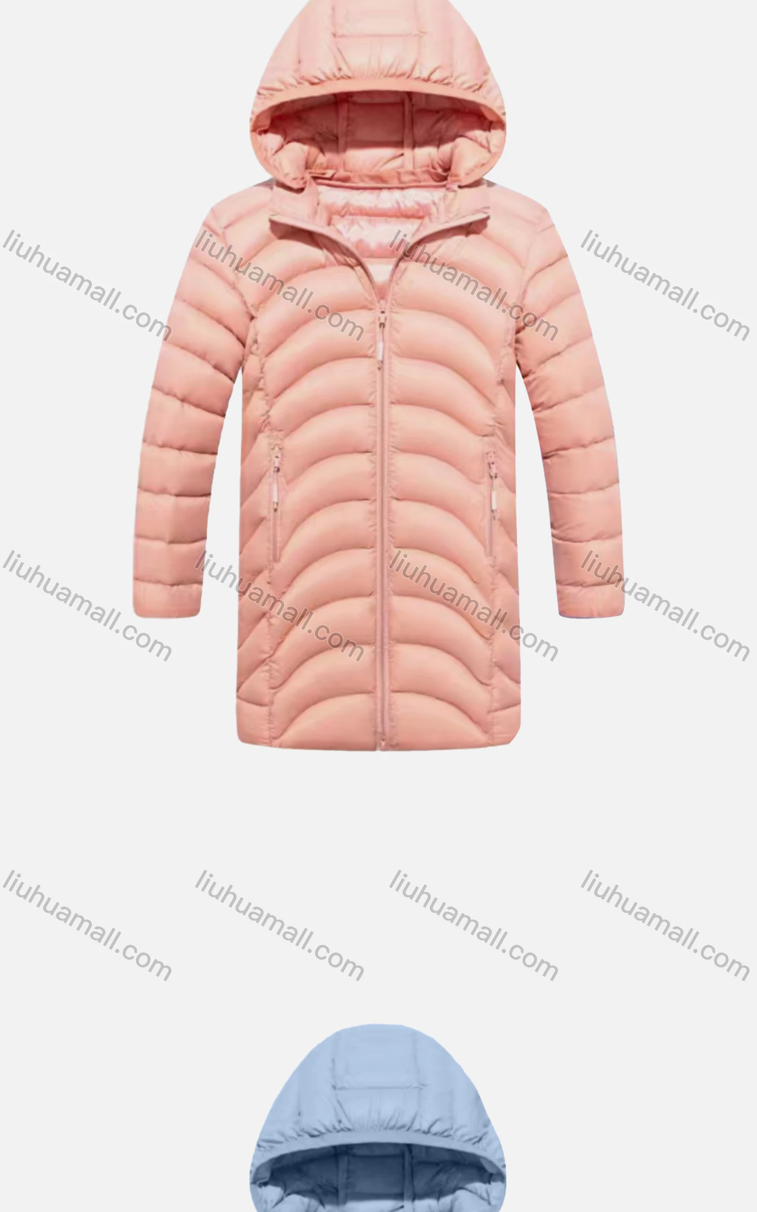 Wholesale Kids Hooded Casual Long Sleeve Zipper Pocket Thermal Puffer Jacket - Liuhuamall