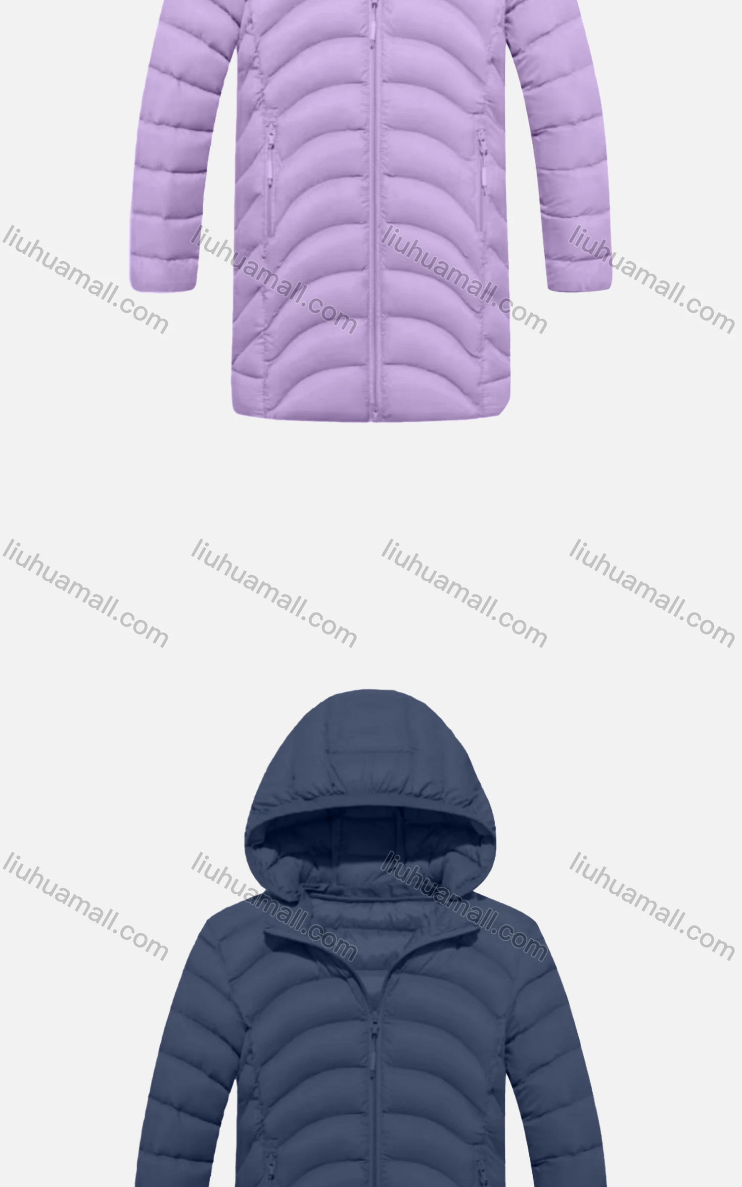 Wholesale Kids Hooded Casual Long Sleeve Zipper Pocket Thermal Puffer Jacket - Liuhuamall