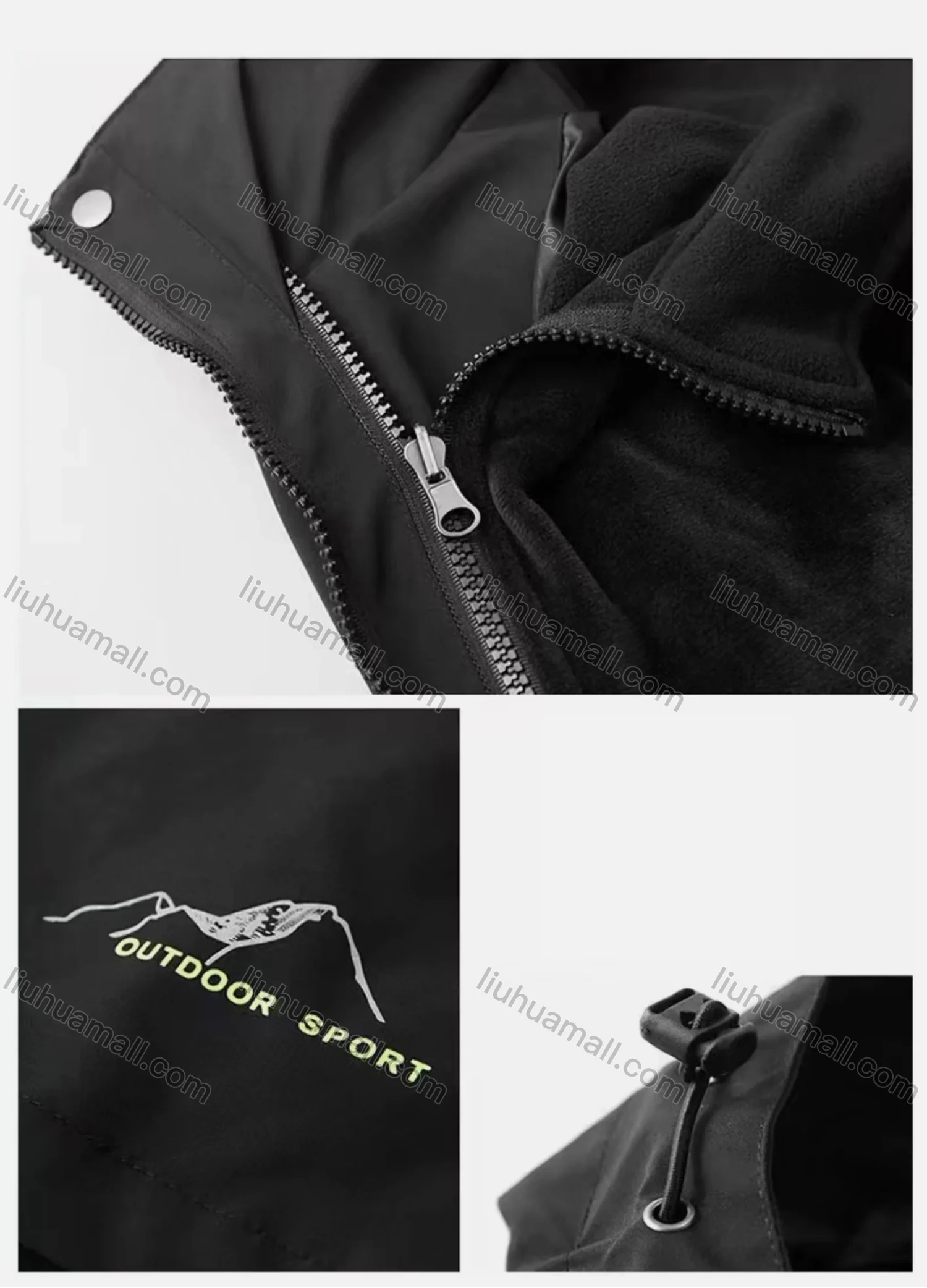 Wholesale Unisex Casual Hooded Long Sleeve Zipper Pocket Thermal Outdoor Jacket - Liuhuamall