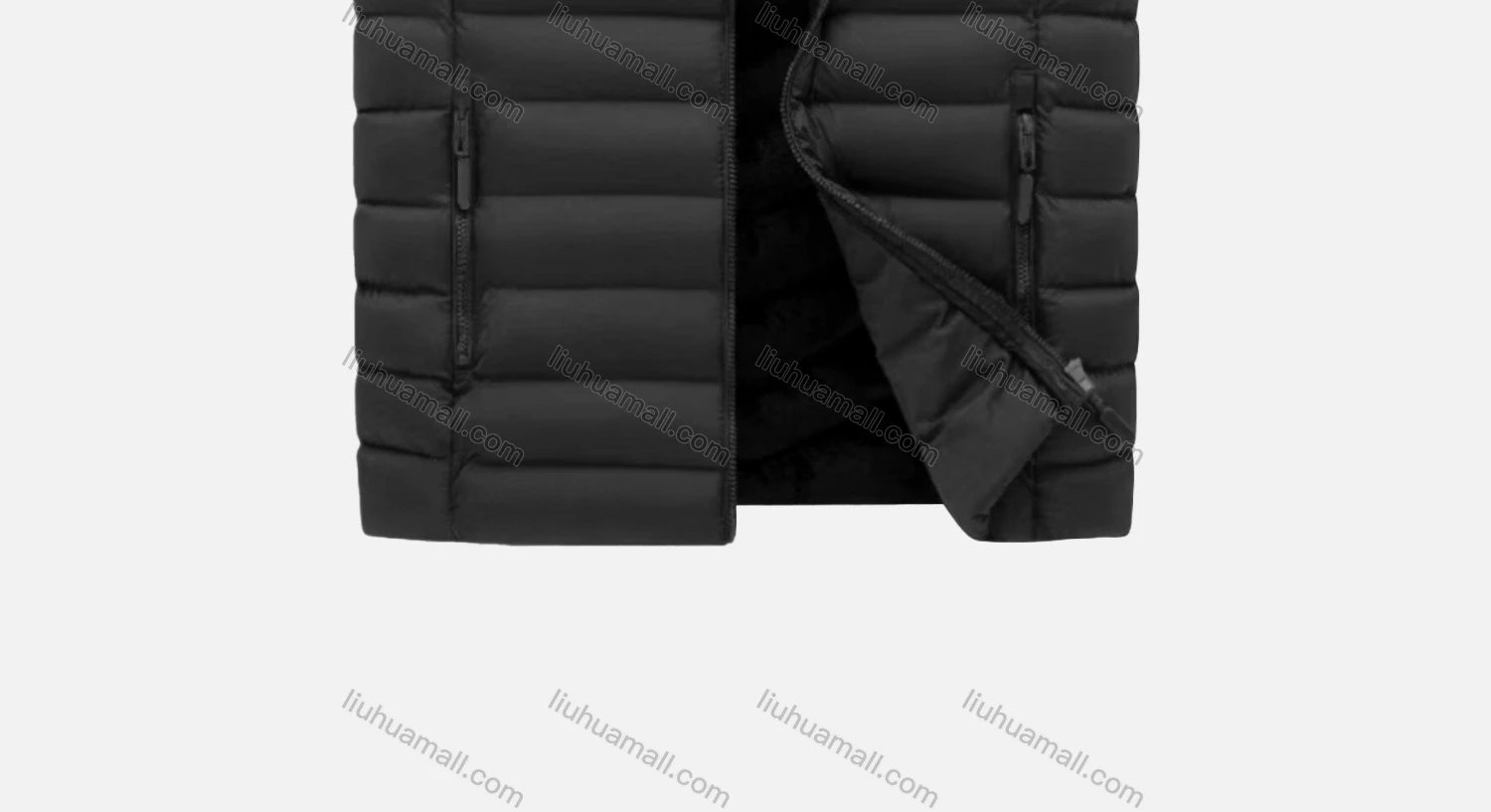 Wholesale Men's Casual Hooded Sleeveless Zipper Pocket Thermal Puffer Jacket - Liuhuamall